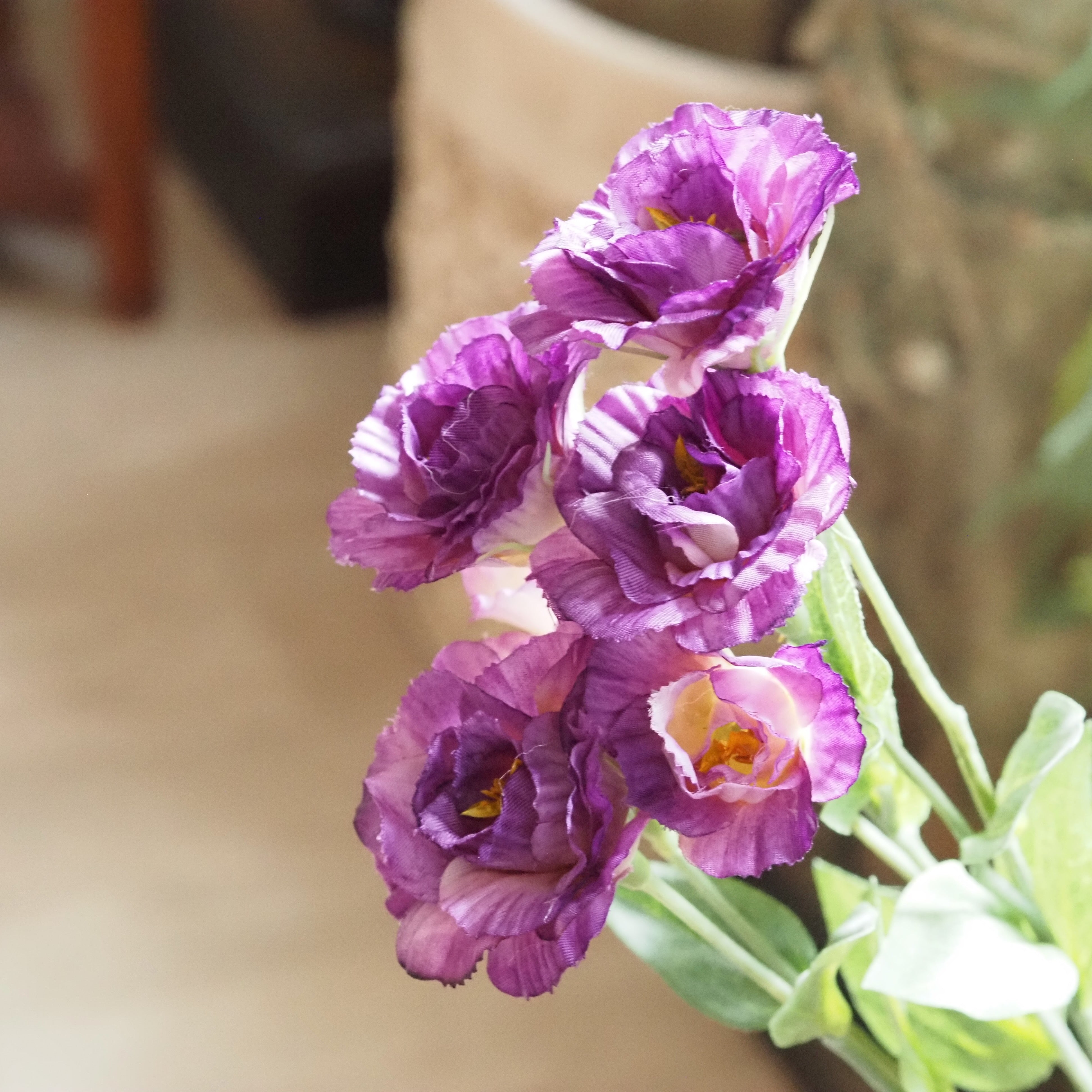 Lisianthus-Zweig Violett · Mehrblütiger Zweig mit Knospen, 71 cm