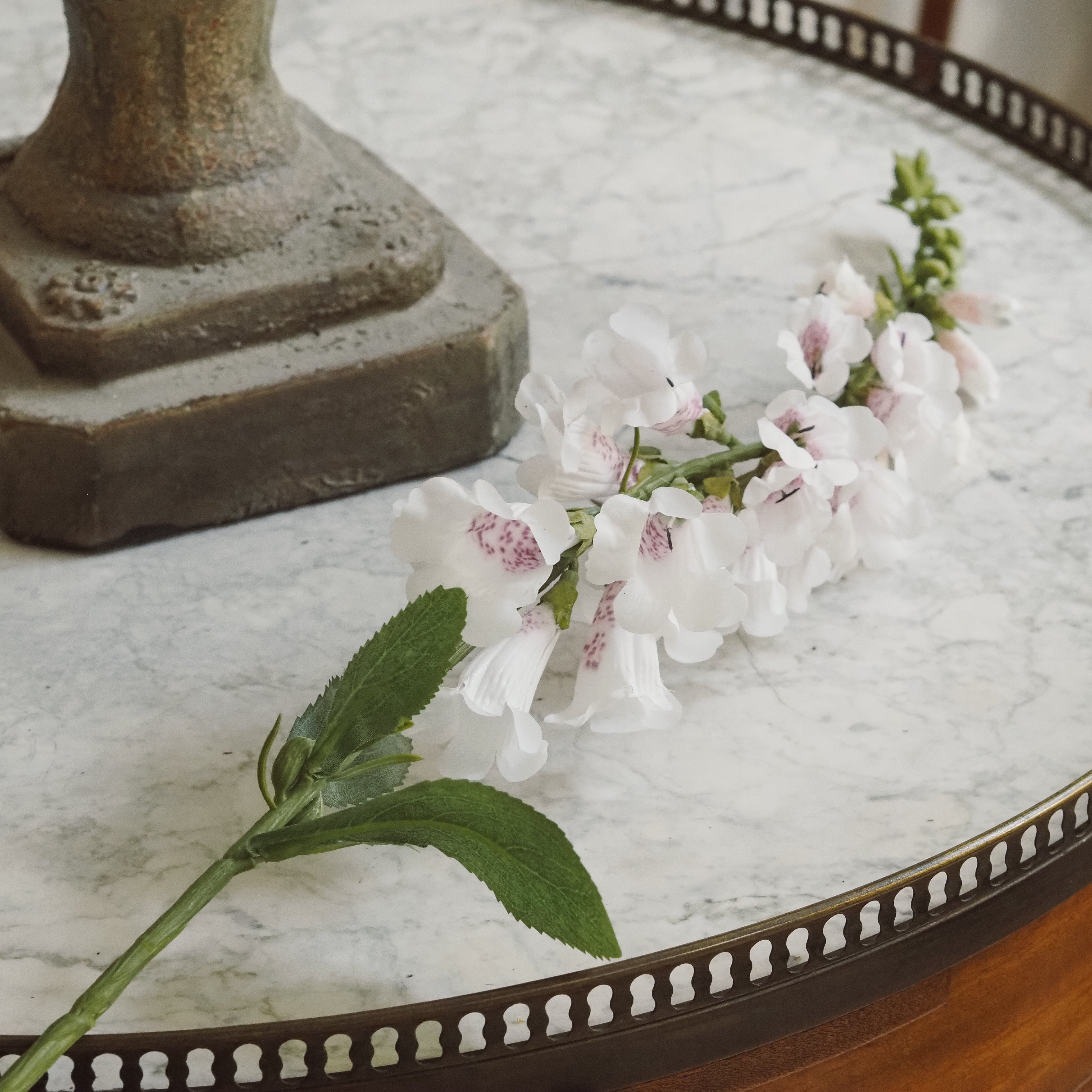 Fingerhut-Stiel Weiß · Gesprenkelte Glockenblüten im Landhausstil, 89 cm