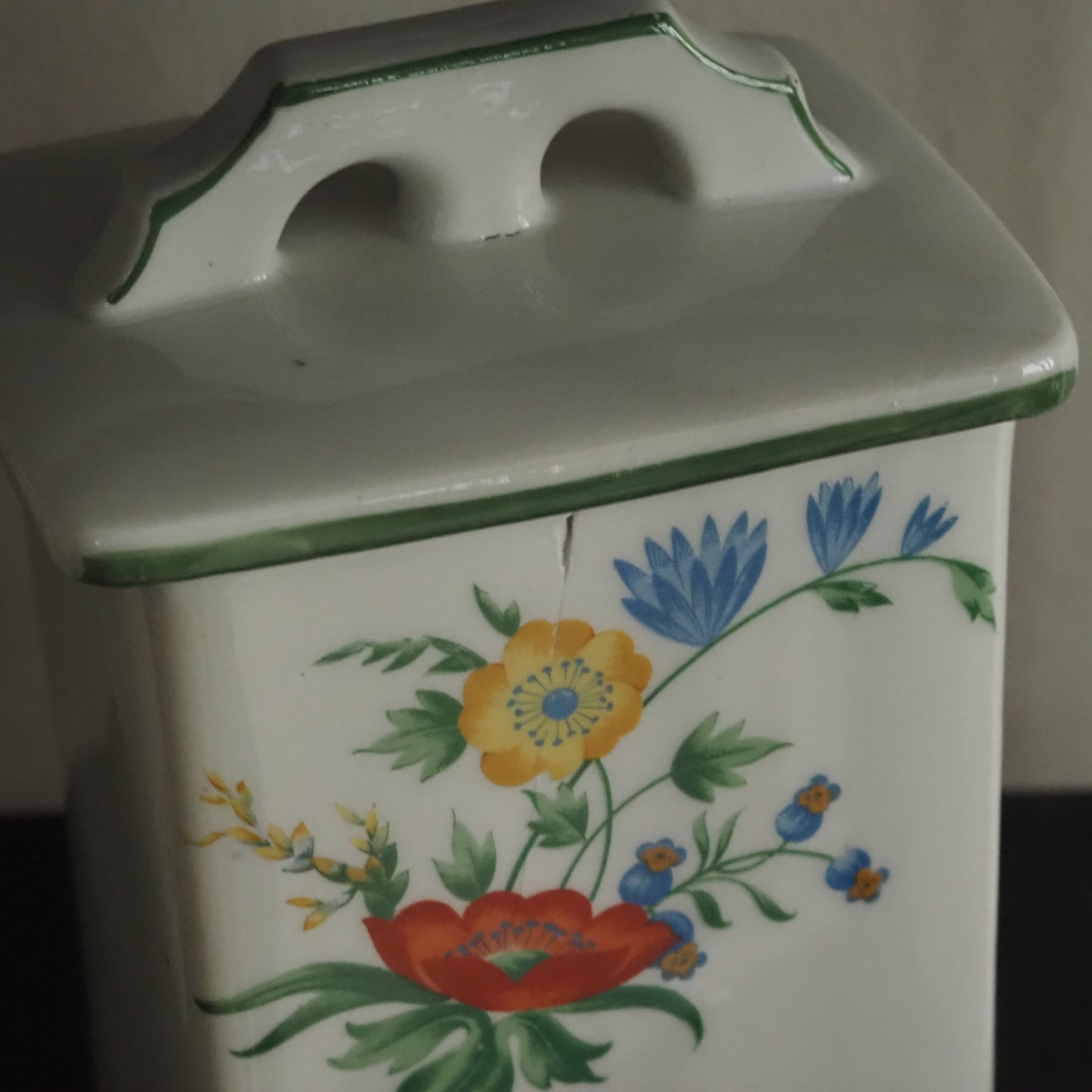 Vintage Vorratsdosen 4er Set · französisch beschriftete Keramikdosen
