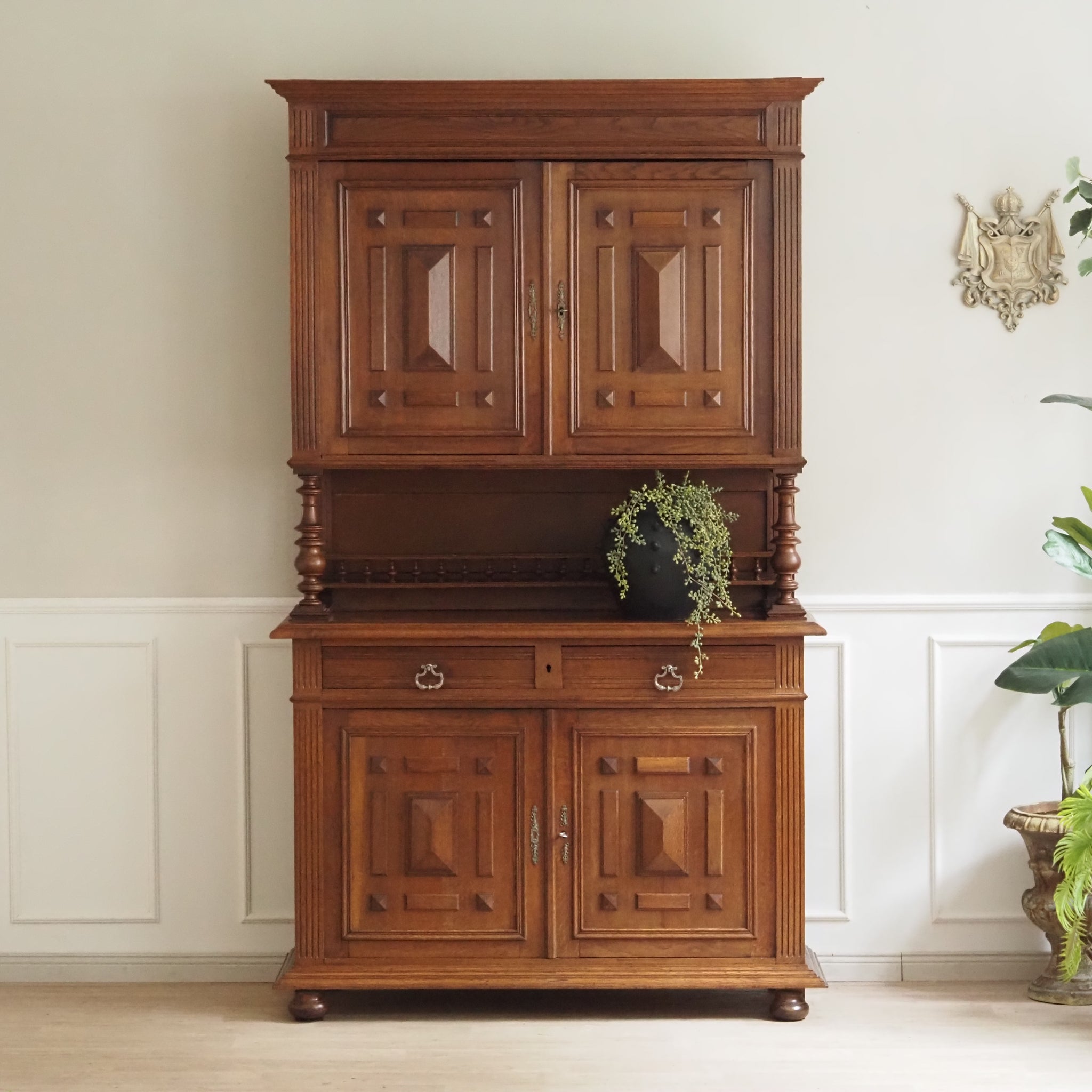 Antikes französisches Gründerzeit Buffet - Vintage Buffetschrank Eiche