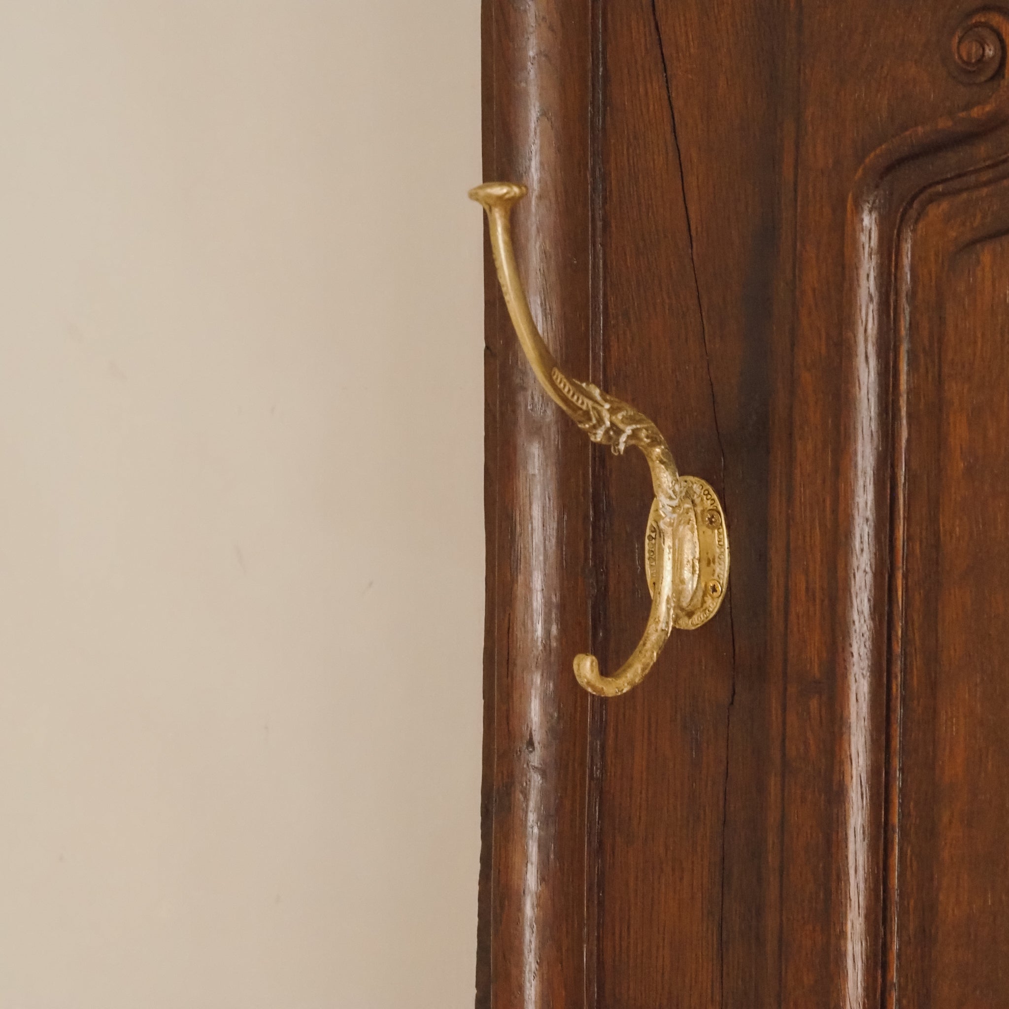 Antike Garderobenbank aus Eiche mit Spiegel um 1900 - Gründerzeit Flurgarderobe