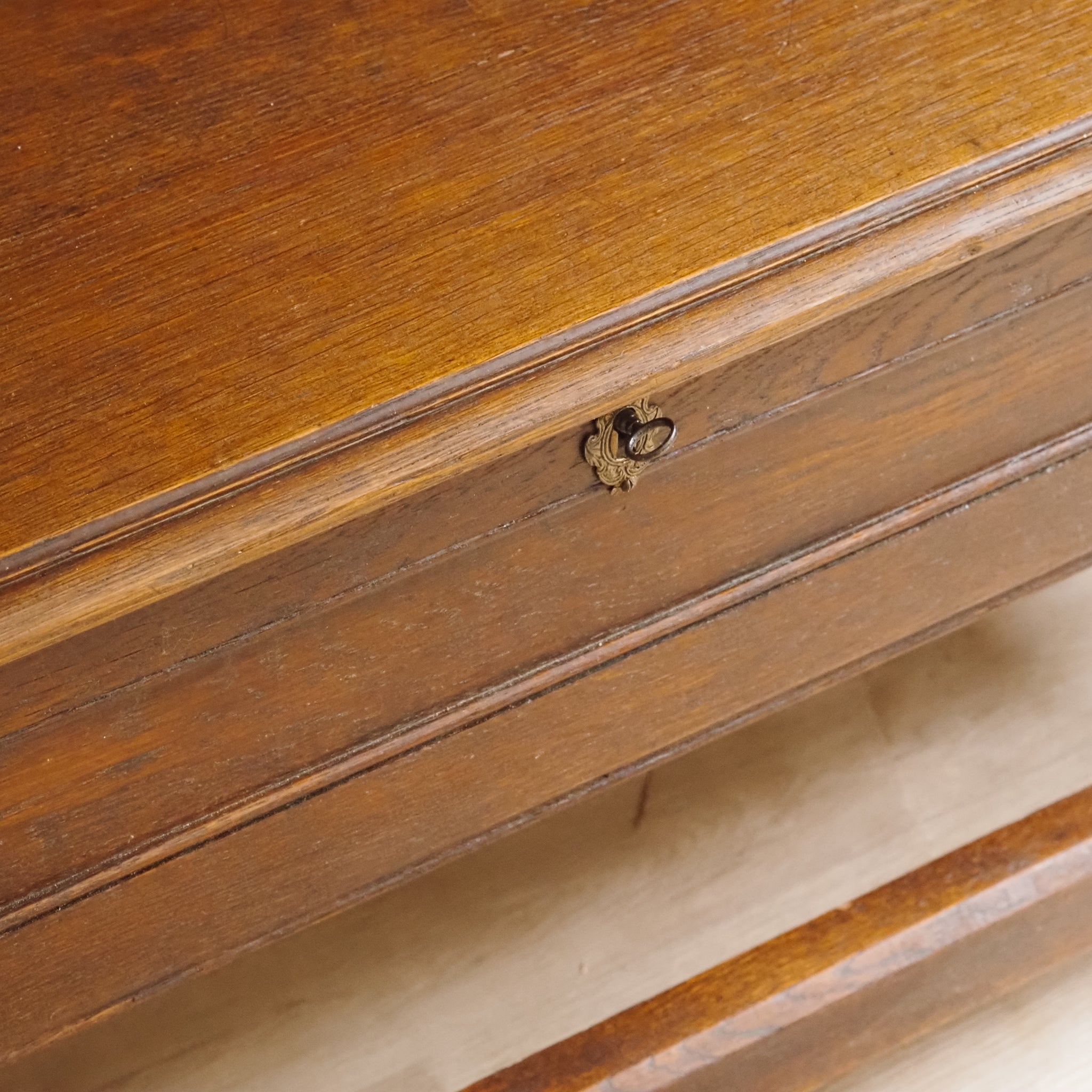 Antike Garderobenbank aus Eiche mit Spiegel um 1900 - Gründerzeit Flurgarderobe