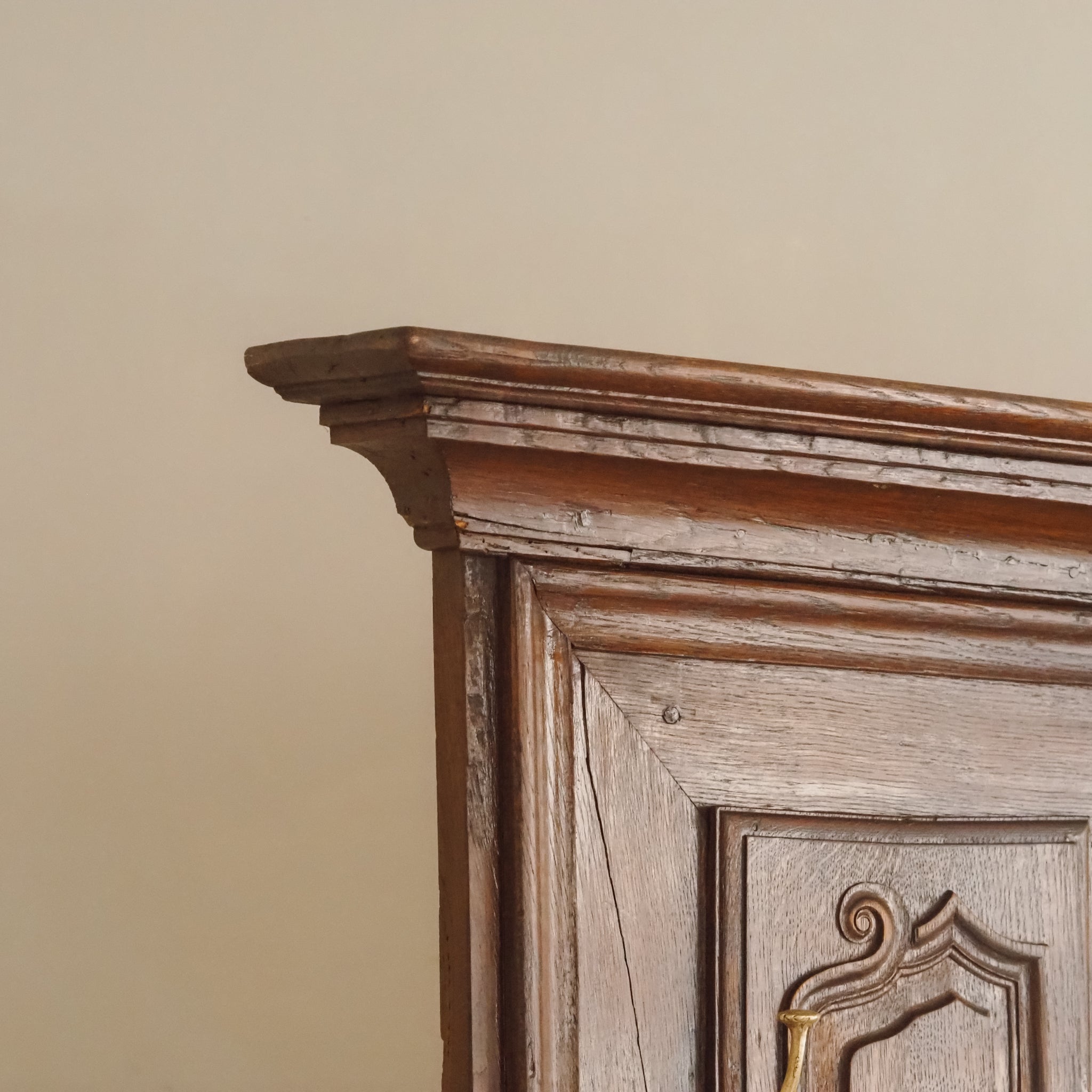Antike Garderobenbank aus Eiche mit Spiegel um 1900 - Gründerzeit Flurgarderobe