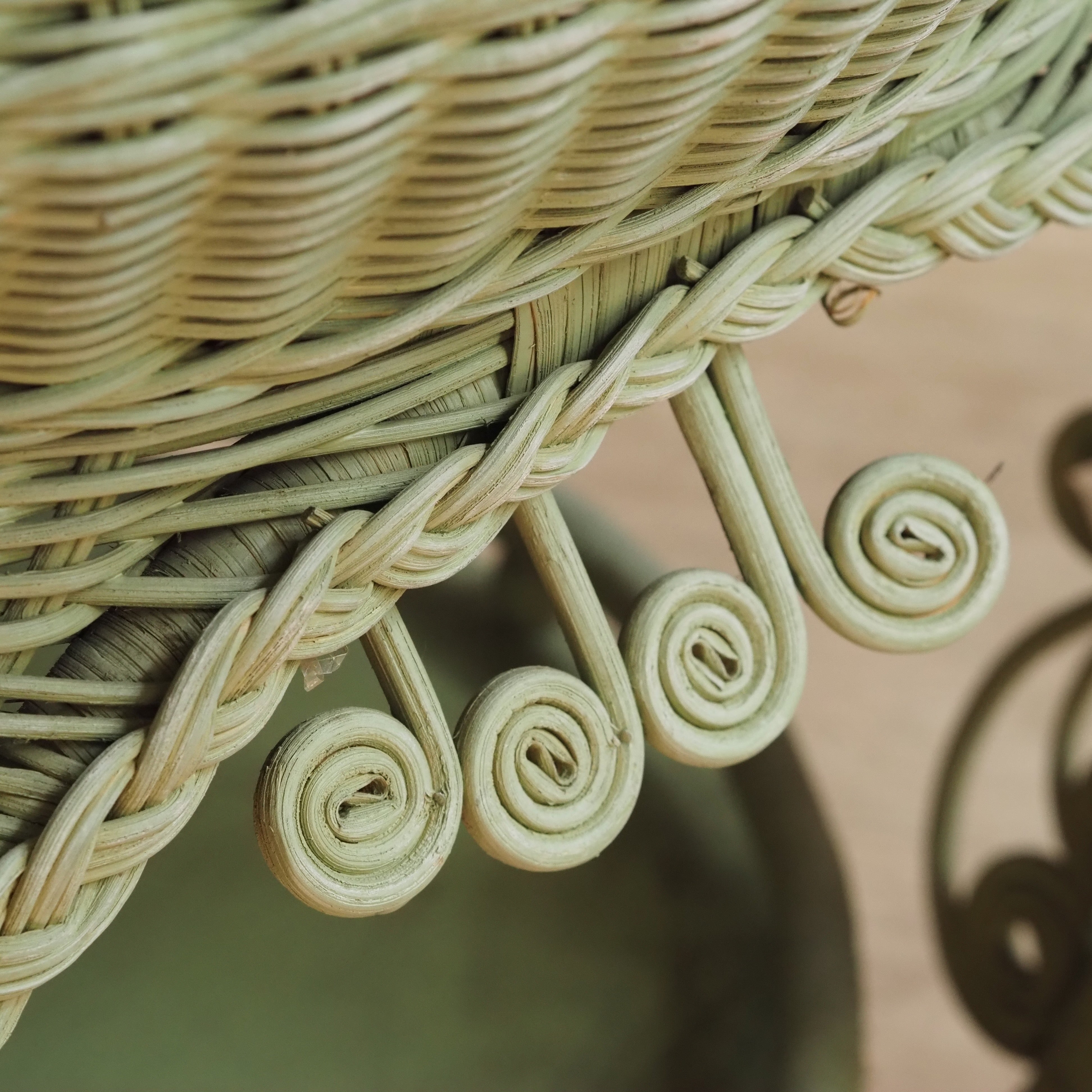 Viktorianischer Beistelltisch Rattan um 1900