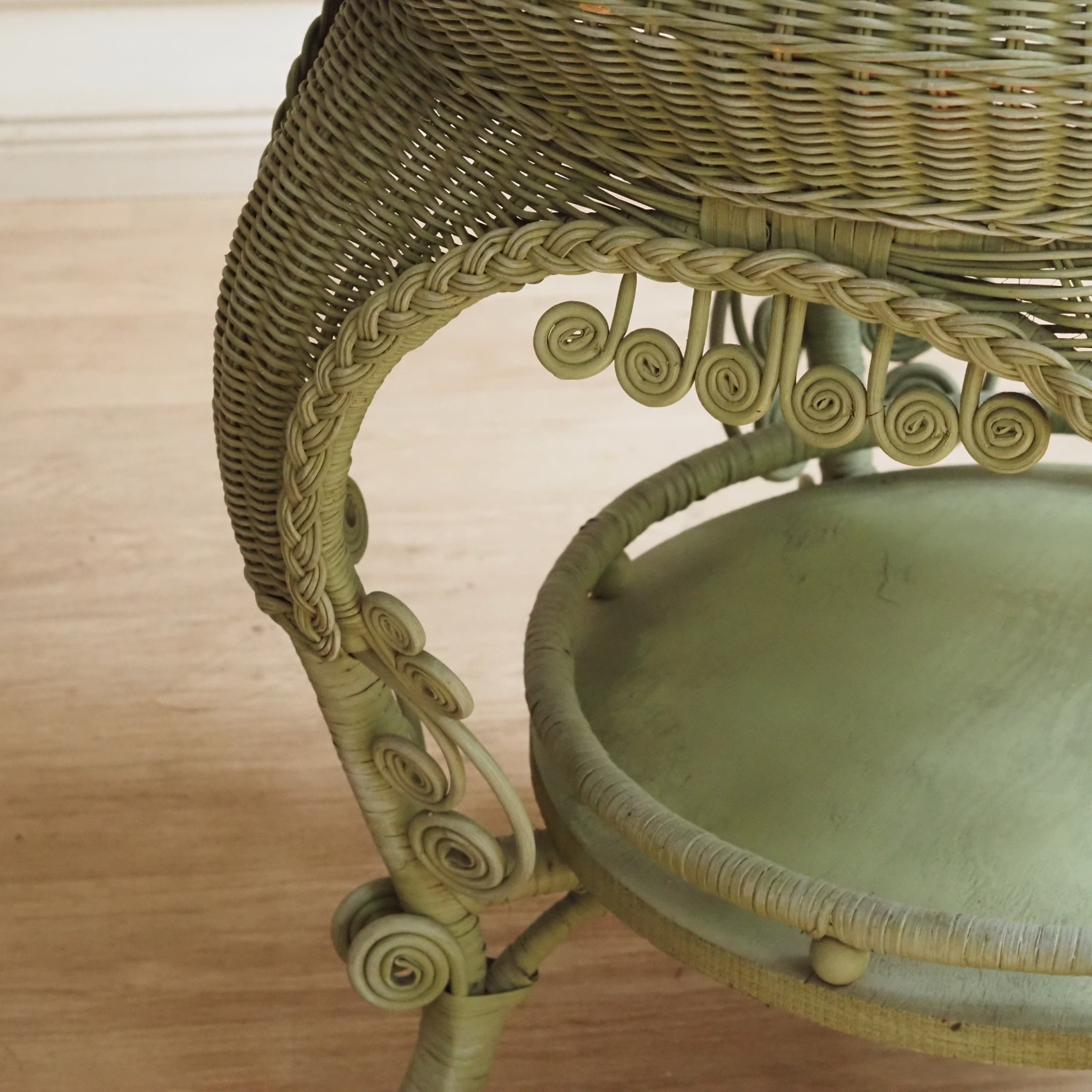 Viktorianischer Beistelltisch Rattan um 1900