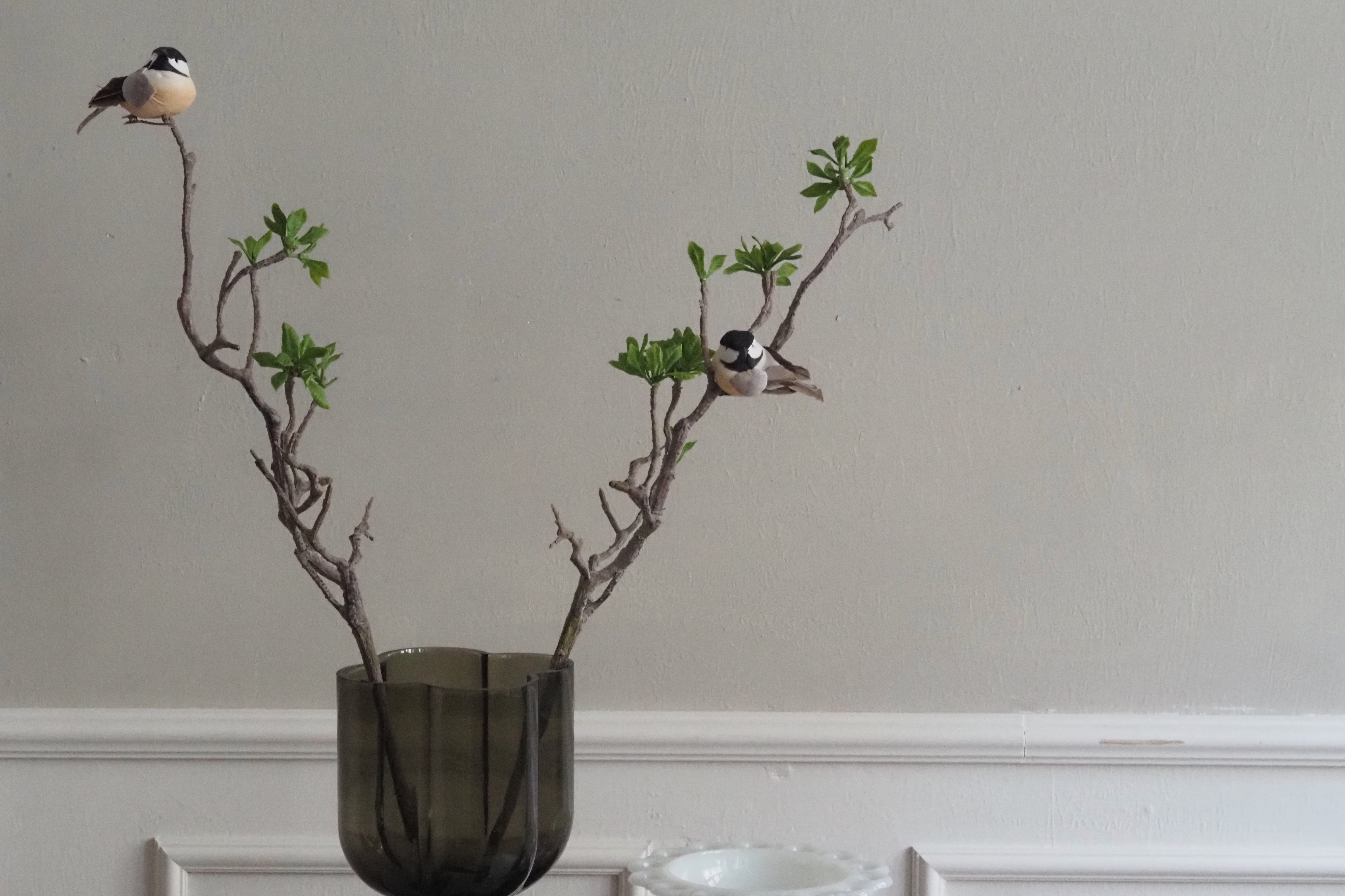 Magnolienzweig grün · botanisch inspirierter Dekorationszweig, Frühlingsdeko