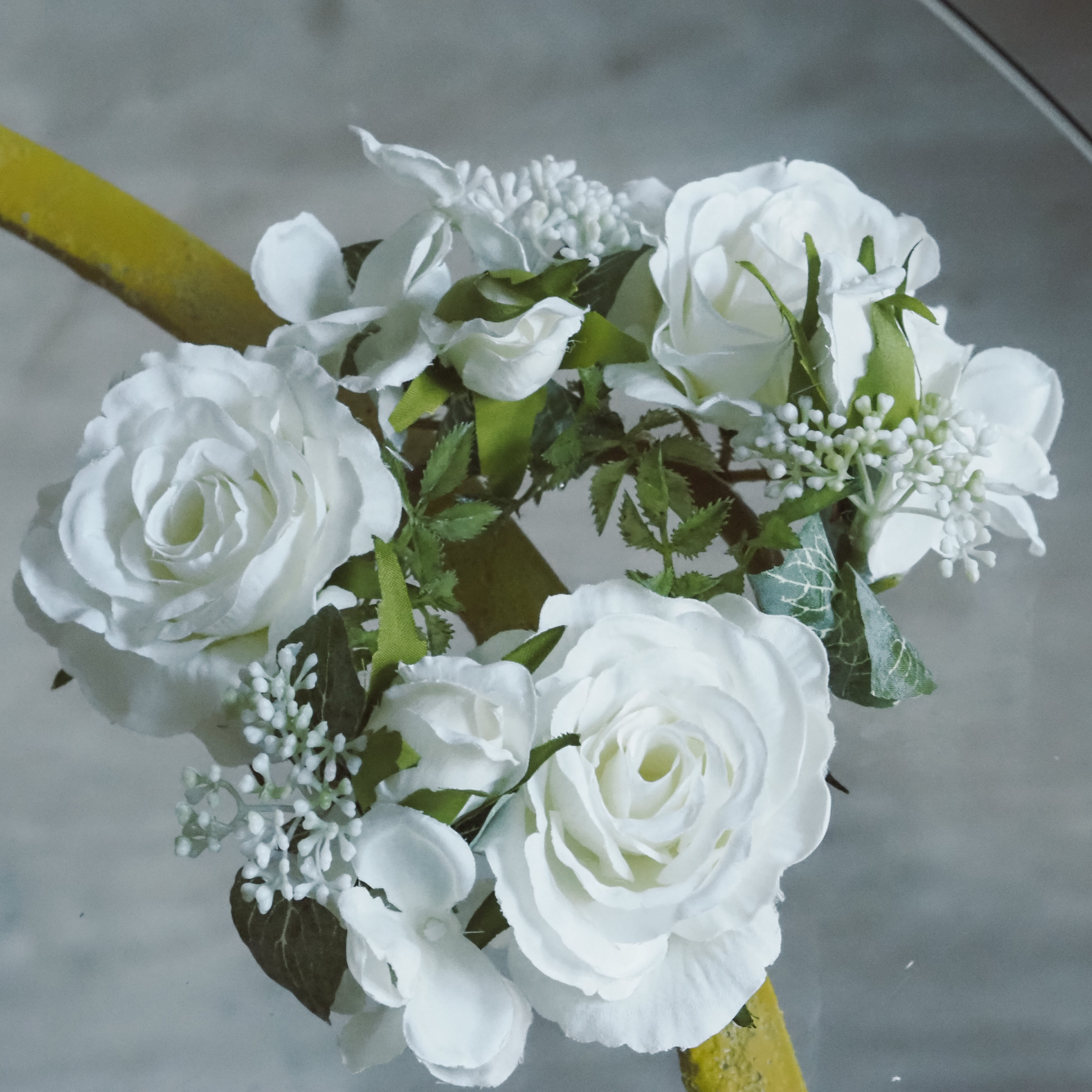 Kerzenring Rosen Hortensie · Weiß oder Rosa · 8/20 cm
