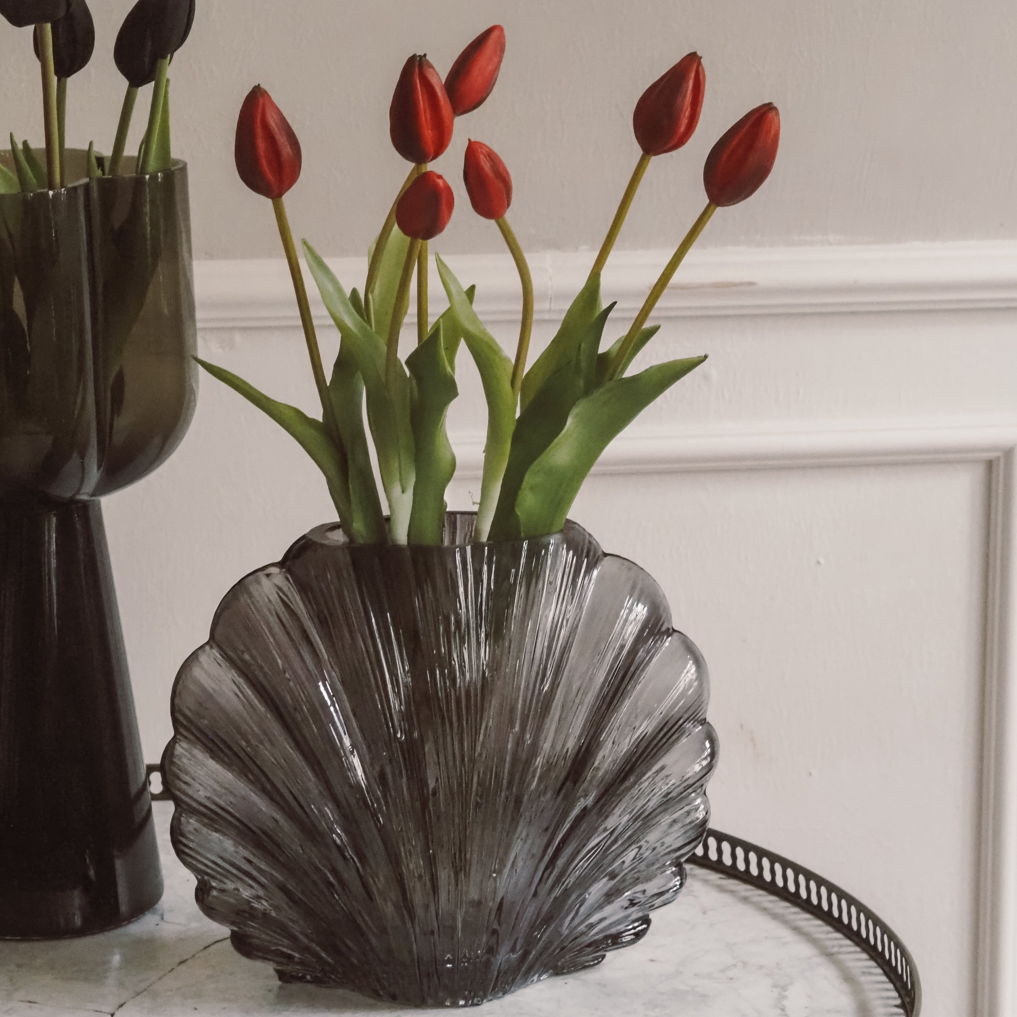 Tulpe · dunkles Rot · realistische Kunstblume, Tulpenbund