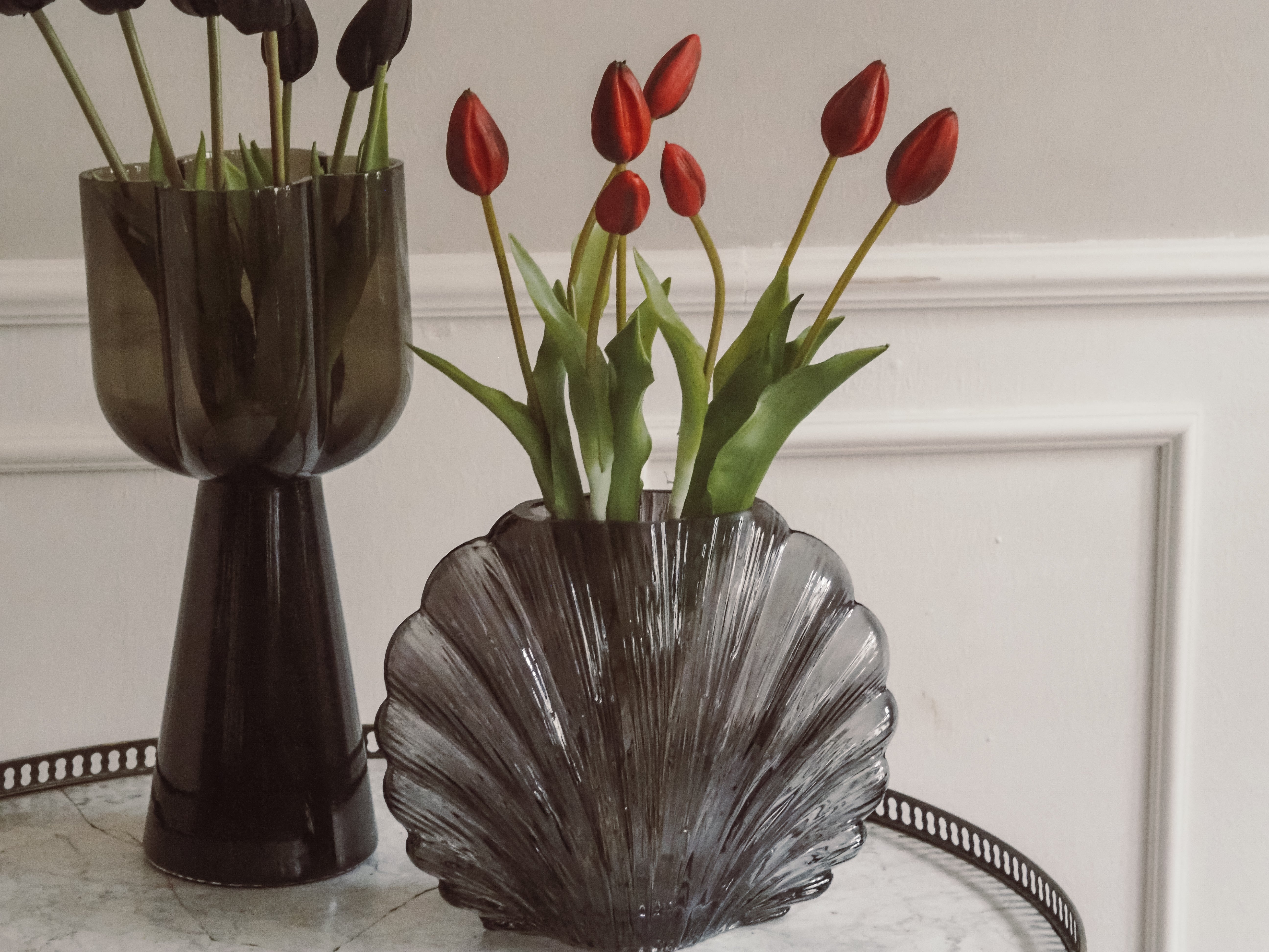 Tulpe · dunkles Rot · realistische Kunstblume, Tulpenbund