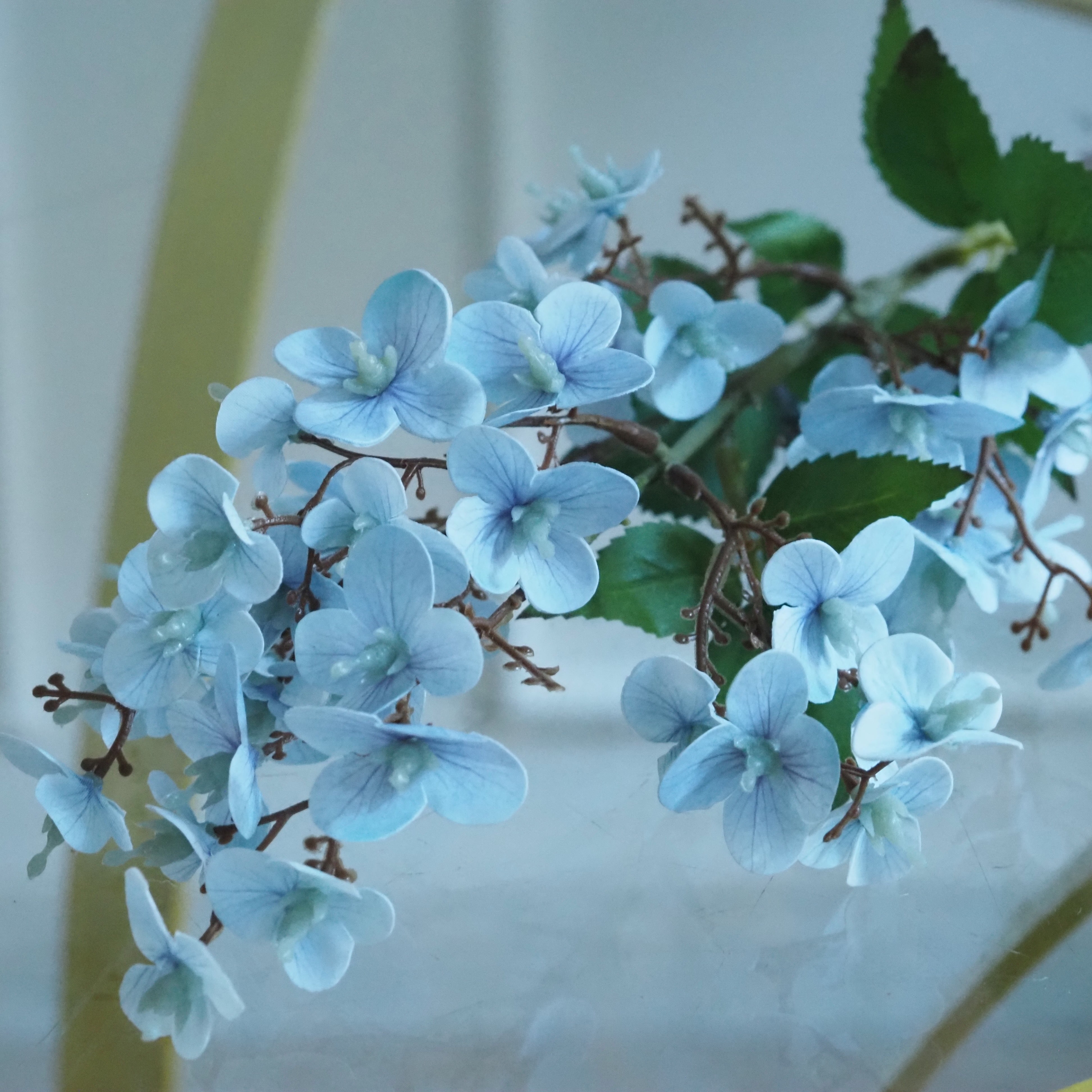 Wildrosenzweig blau · dekorativer Blütenzweig