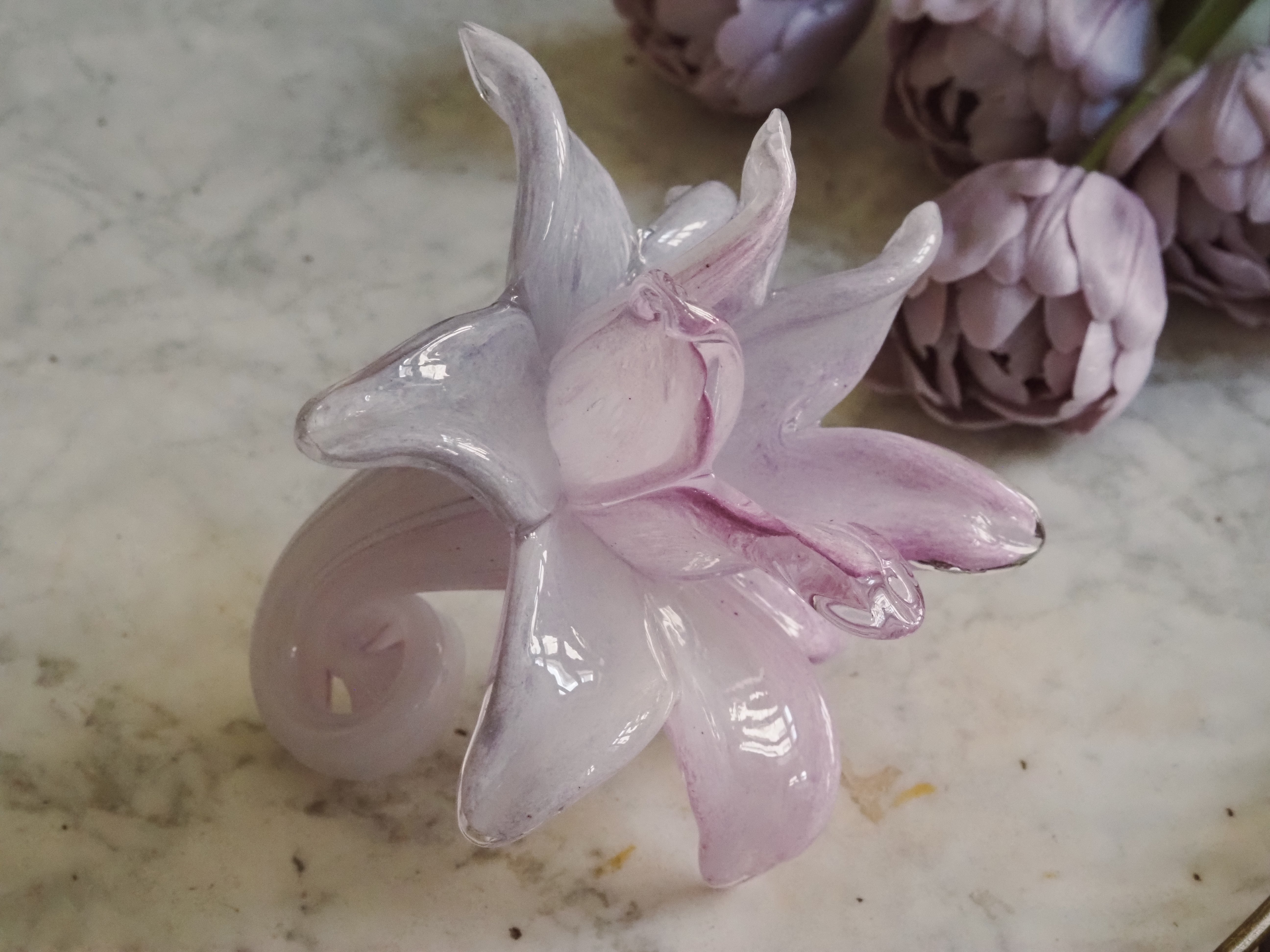 Glasblüte Lila · Organische Moderne · Dekoratives Objekt, Glasblume violett