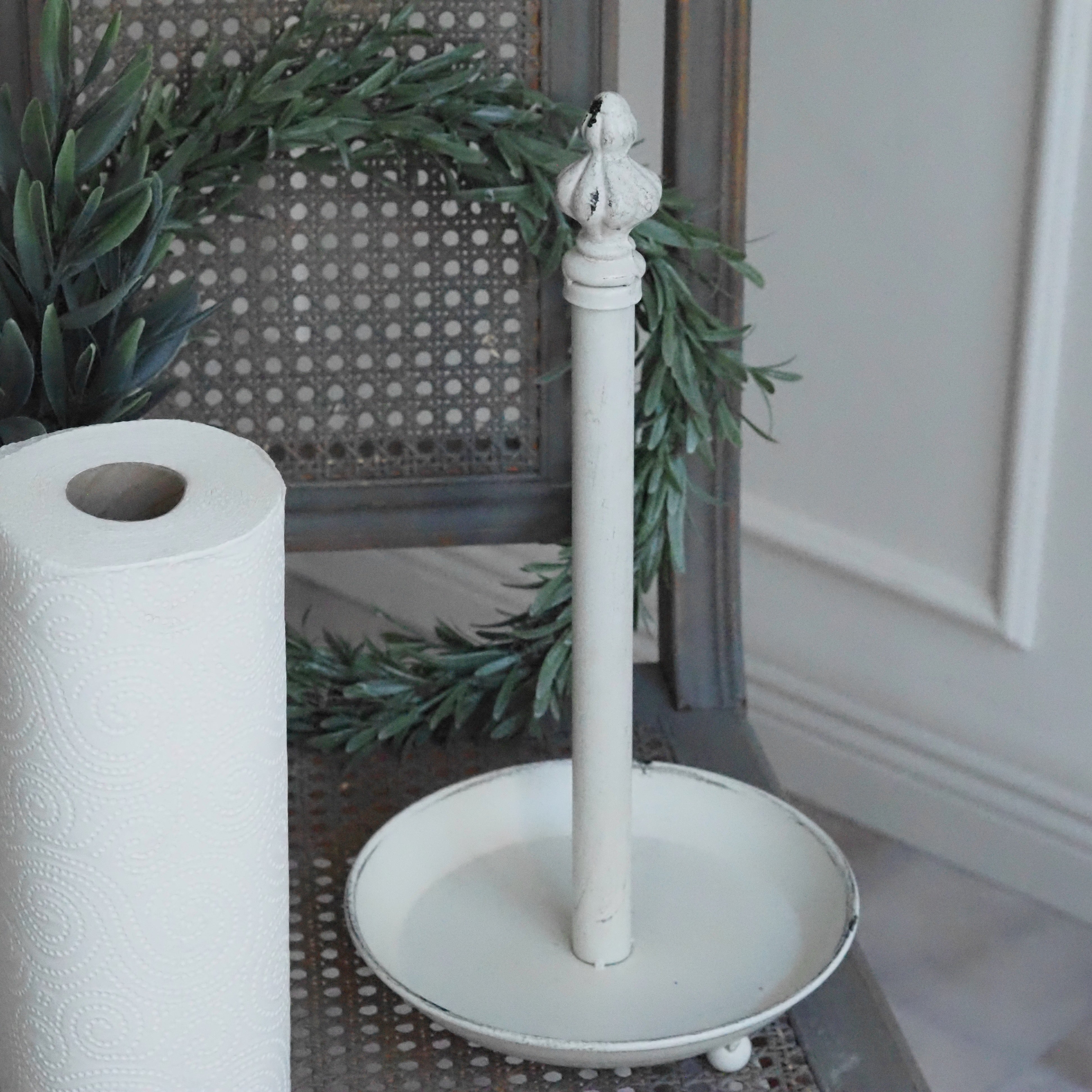 Küchenrollenhalter Weiß · Gusseisen im Landhausstil