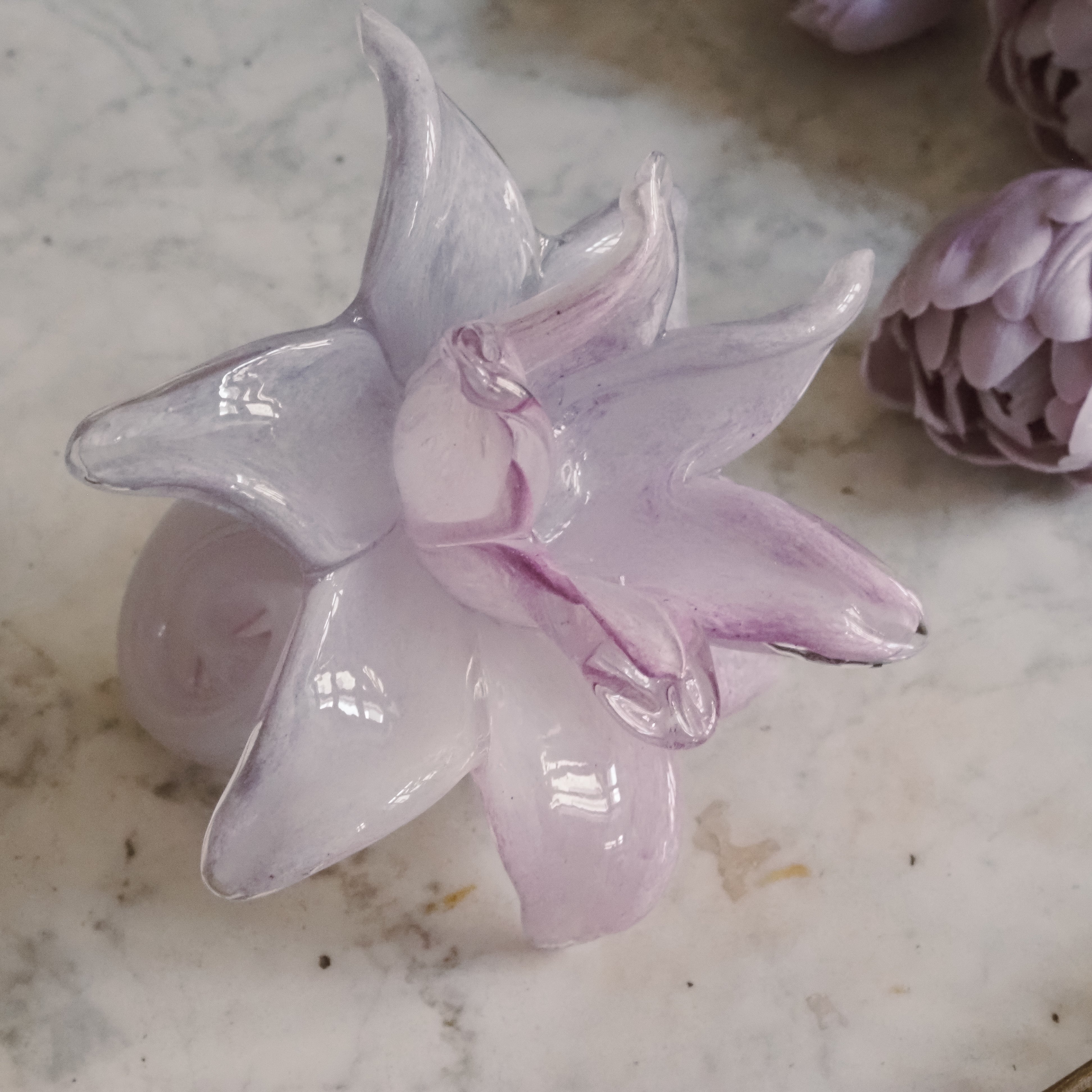 Glasblüte Lila · Organische Moderne · Dekoratives Objekt, Glasblume violett