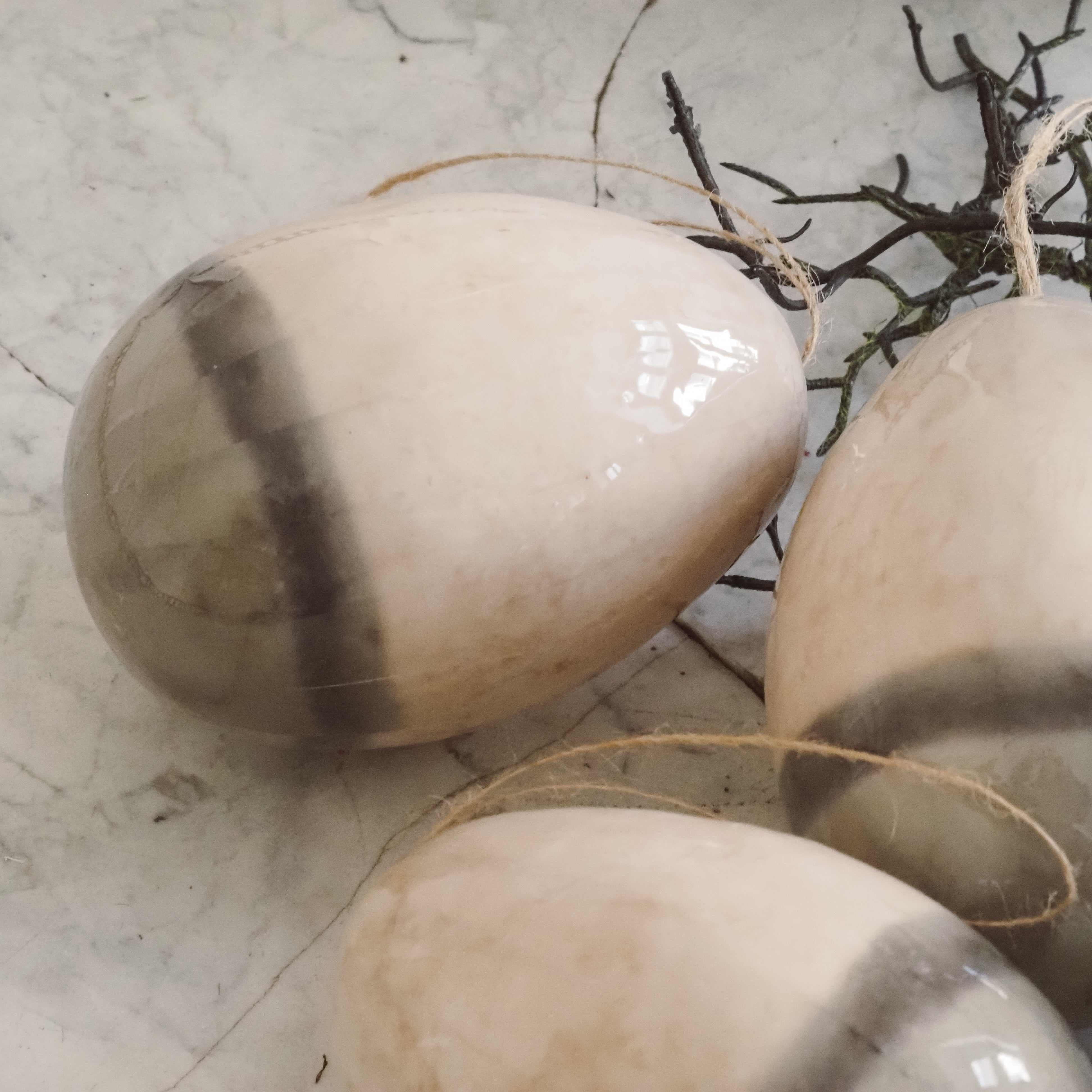 Dekoratives Ostereier-Set · Steinoptik Eier modern / Osterdeko