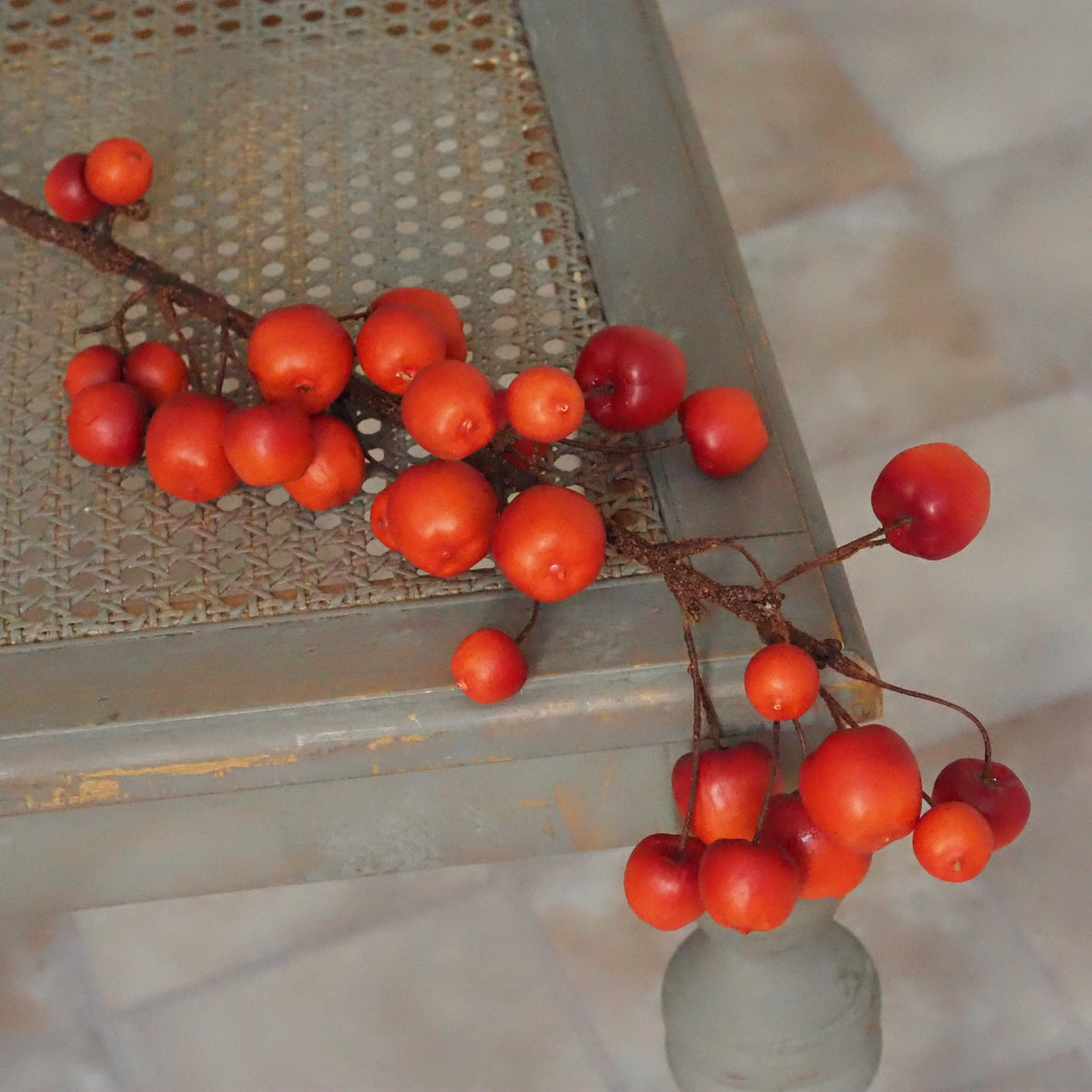 Apfelzweig Rot · Herbstdekoration Naturholz-Optik