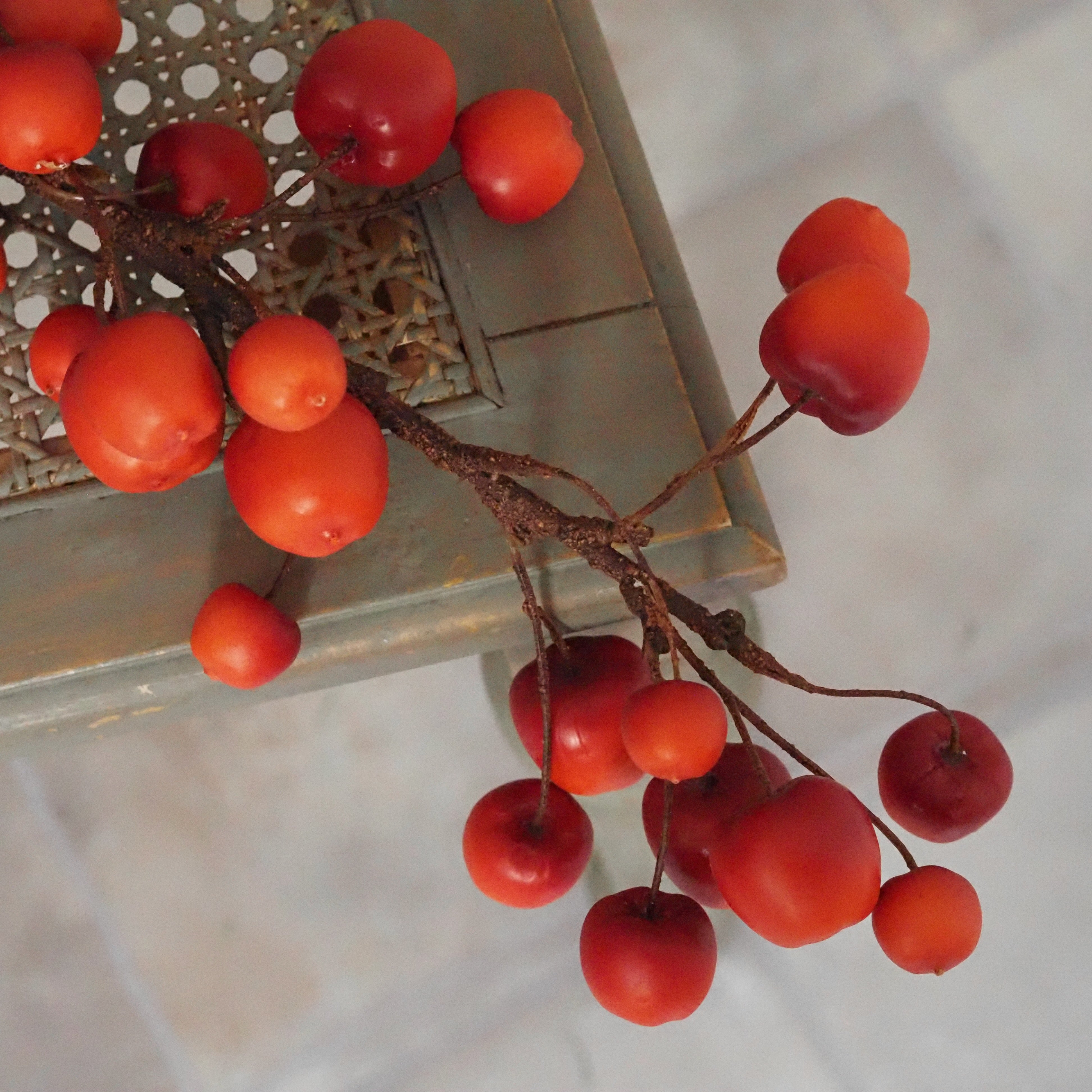 Apfelzweig Rot · Herbstdekoration Naturholz-Optik