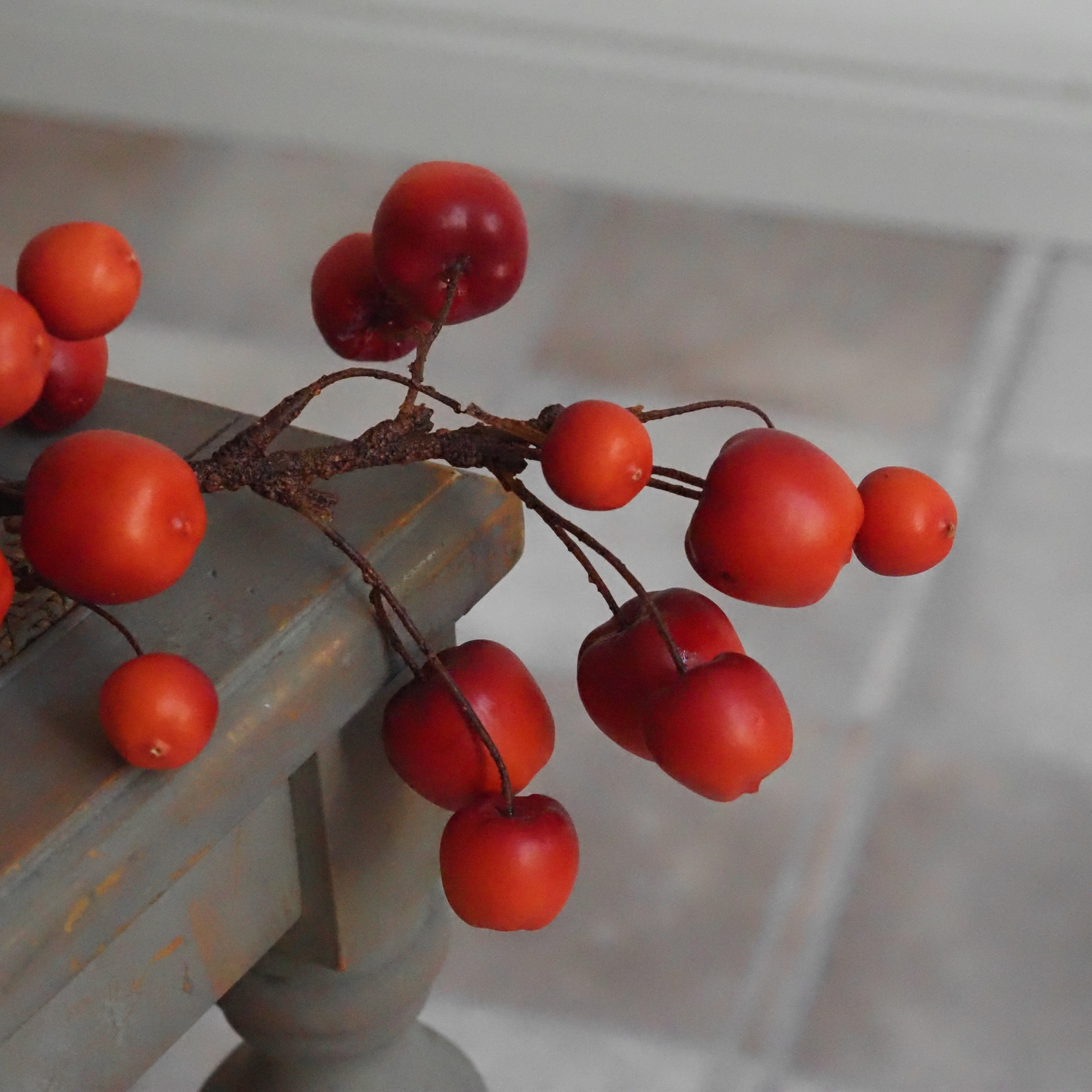 Apfelzweig Rot · Herbstdekoration Naturholz-Optik