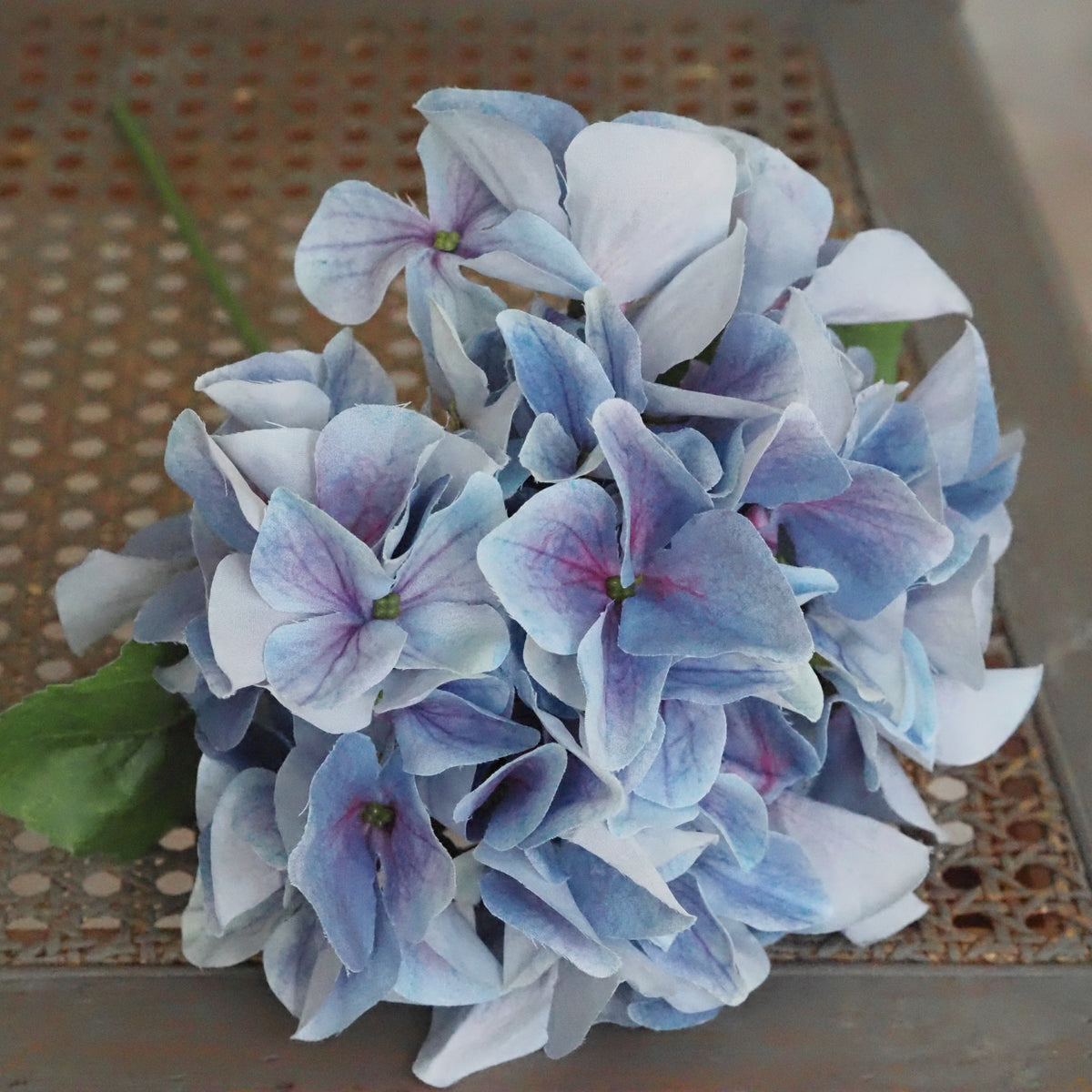 Hortensienzweig Taubenblau · Textilblüte Landhausstil