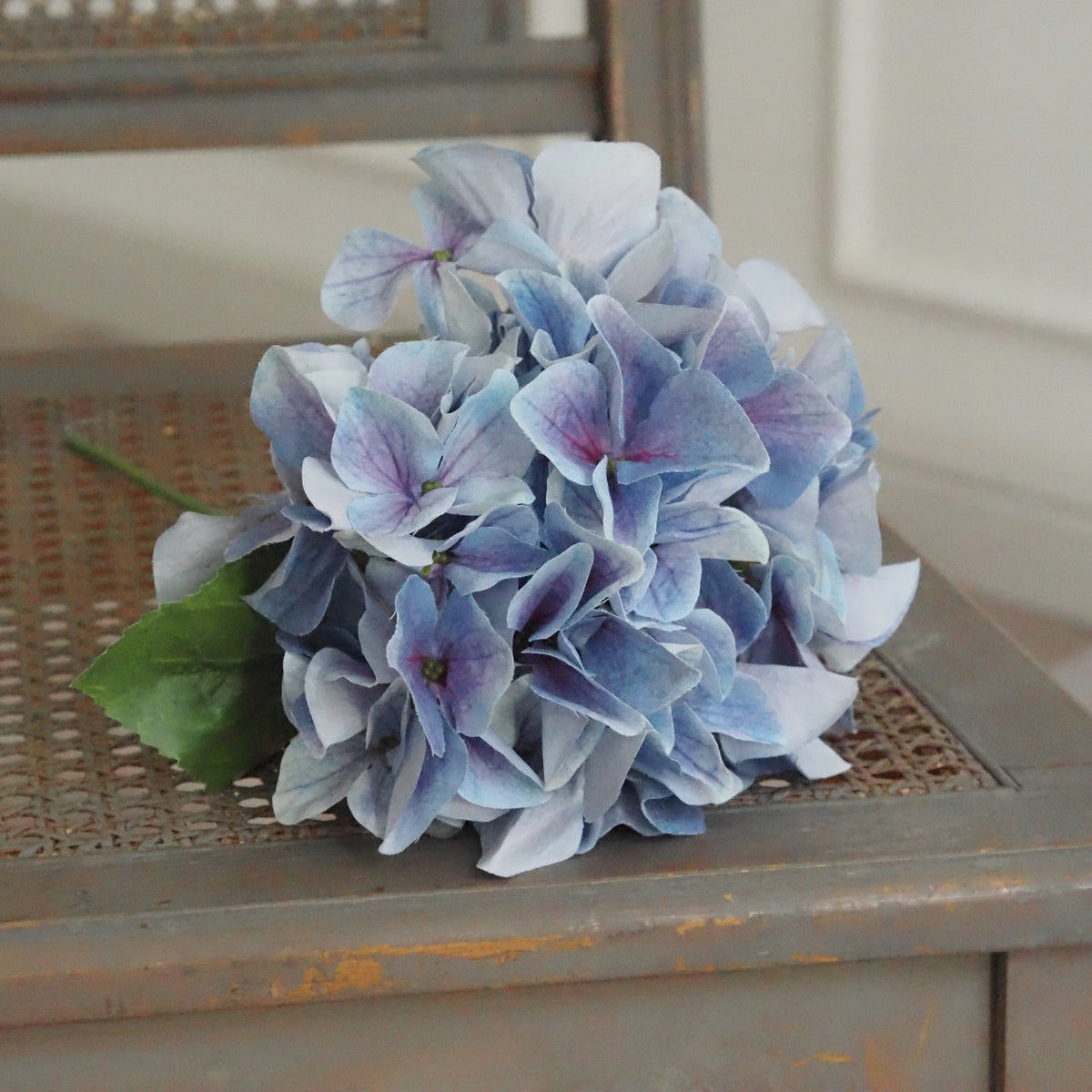 Hortensienzweig Taubenblau · Textilblüte Landhausstil