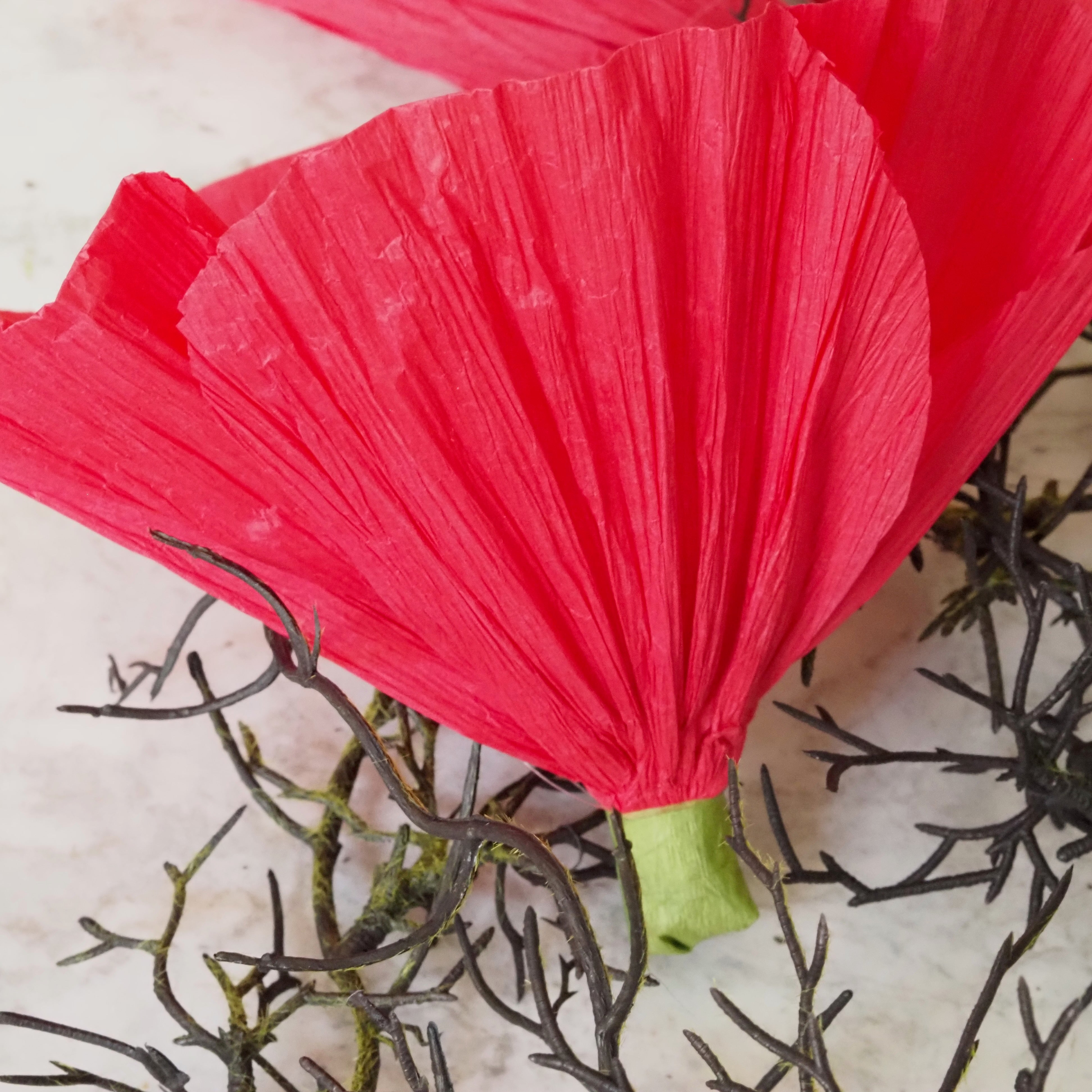 Papierblüte Rot · dekorative Papierblumen im 3er Set, Kunstblume