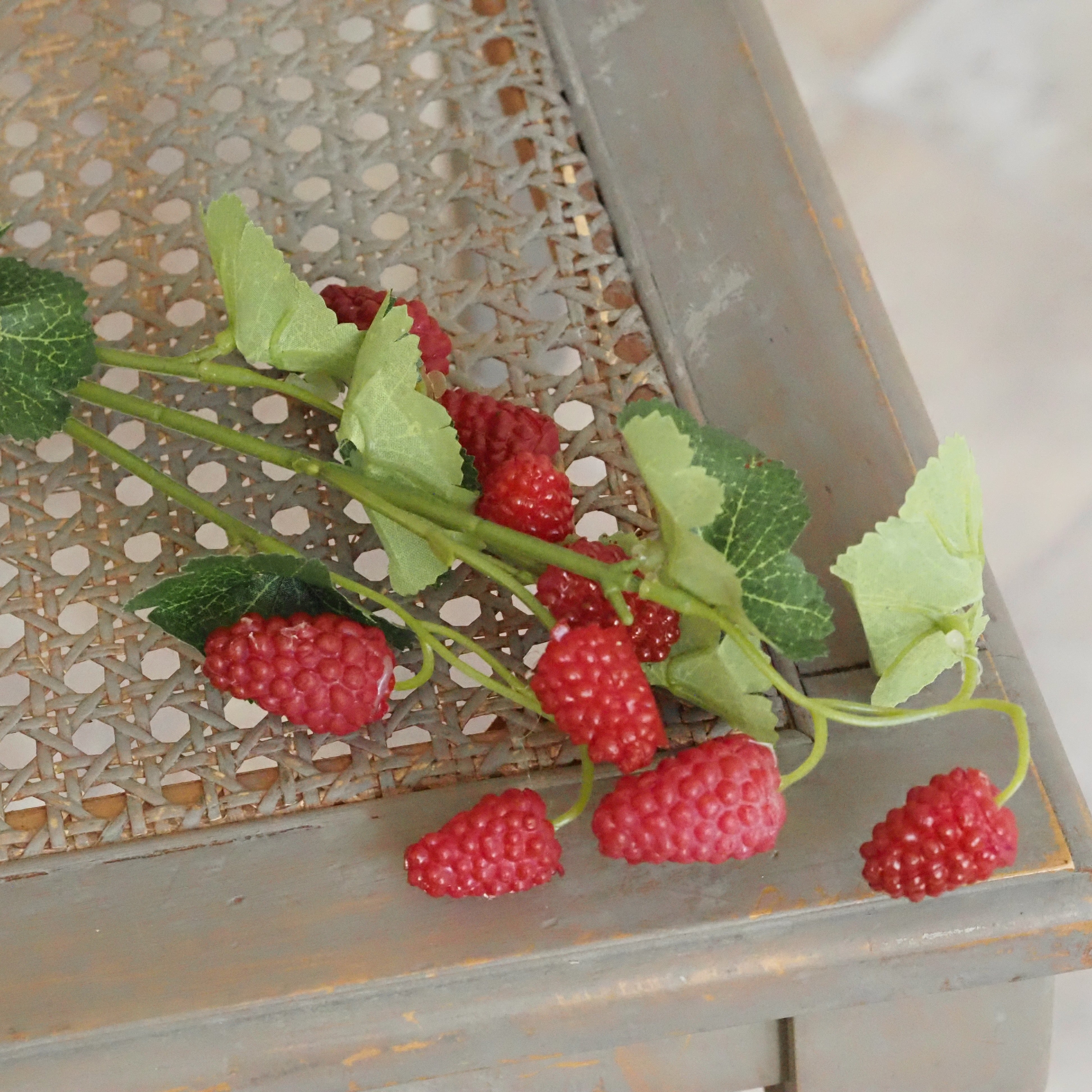 Beerenzweig Himbeere & Brombeere · Textilblätter, 6er-Bund