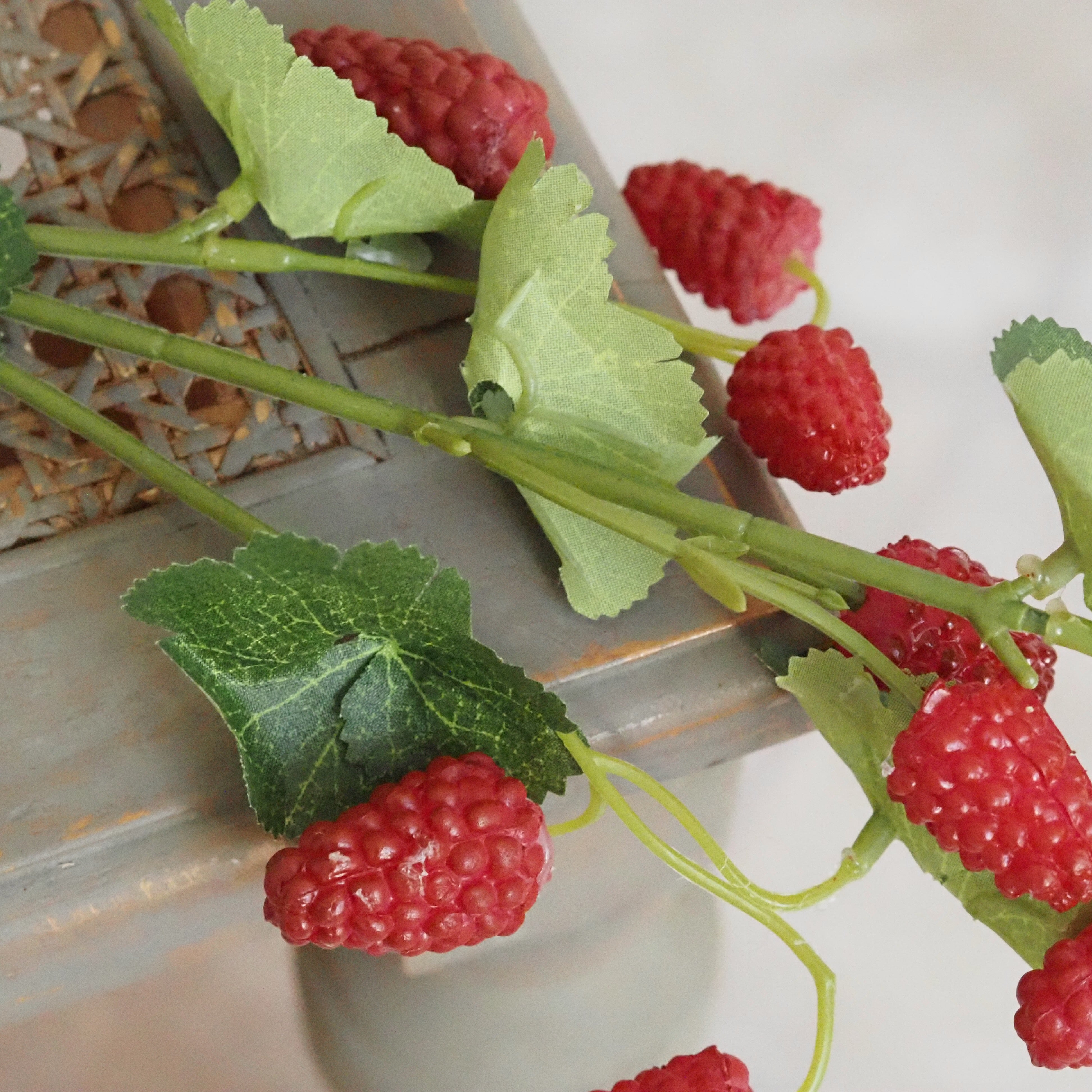 Beerenzweig Himbeere & Brombeere · Textilblätter, 6er-Bund