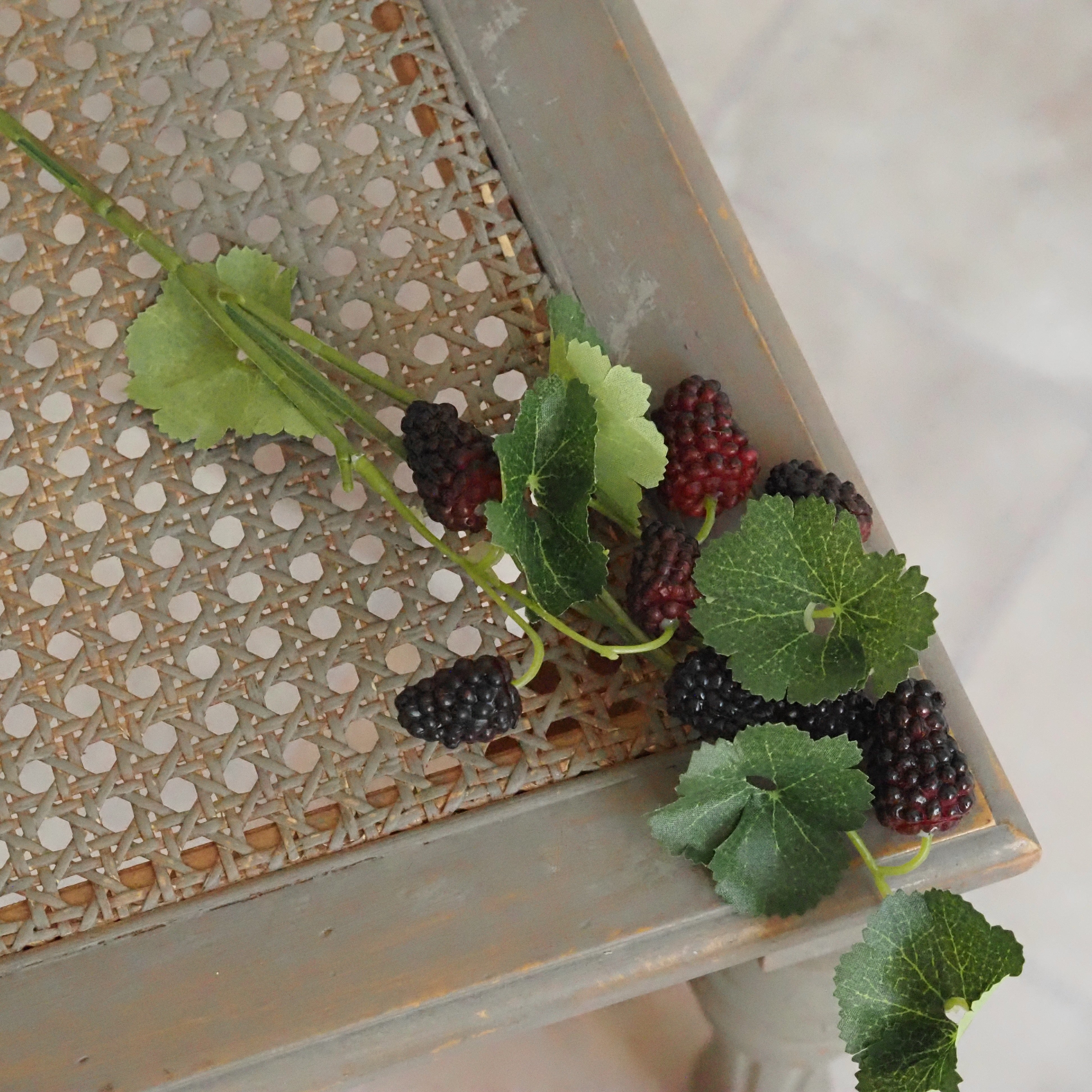 Beerenzweig Himbeere & Brombeere · Textilblätter, 6er-Bund