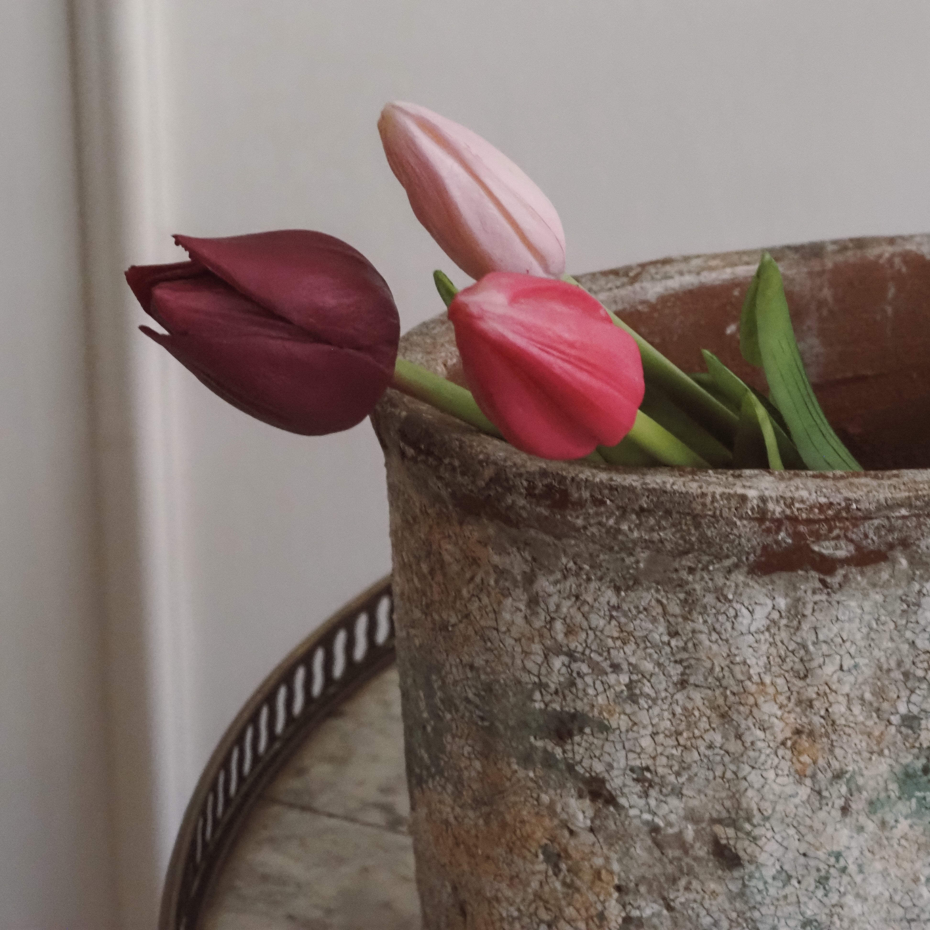 Tulpenbund Mix · künstliche Tulpen · mehrfarbig rosa Kunstblumen