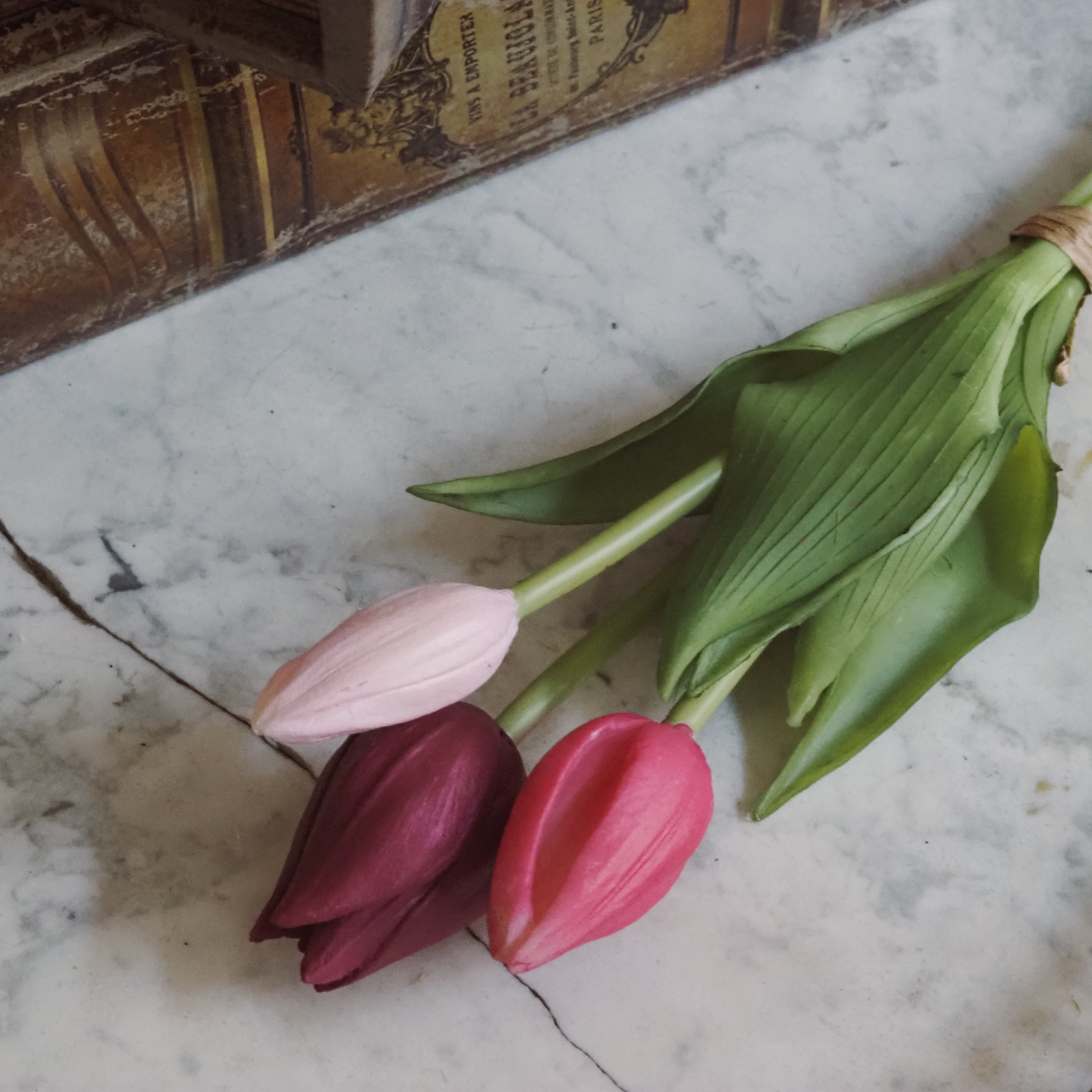 Tulpenbund Mix · künstliche Tulpen · mehrfarbig rosa Kunstblumen