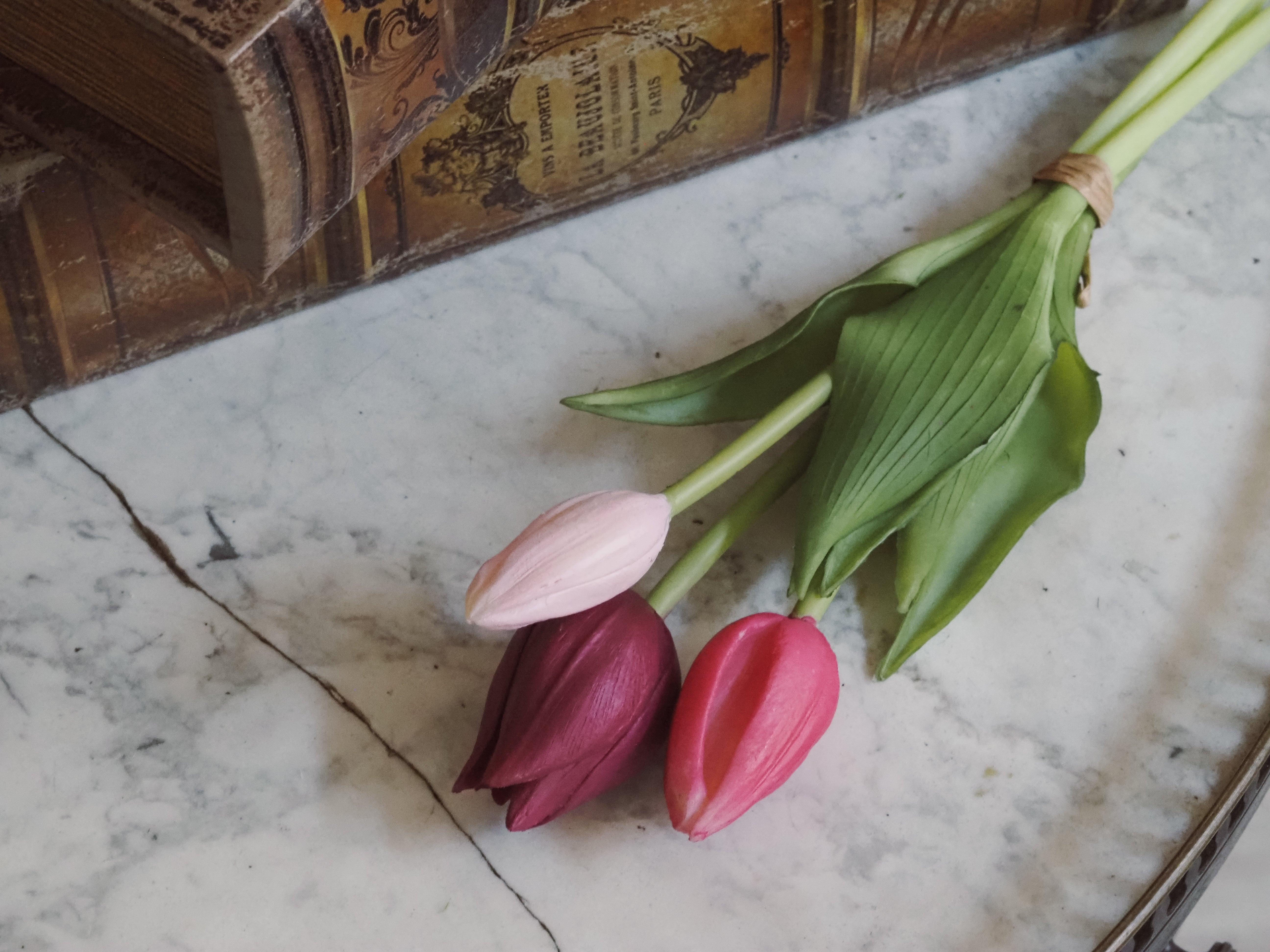 Tulpenbund Mix · künstliche Tulpen · mehrfarbig rosa Kunstblumen
