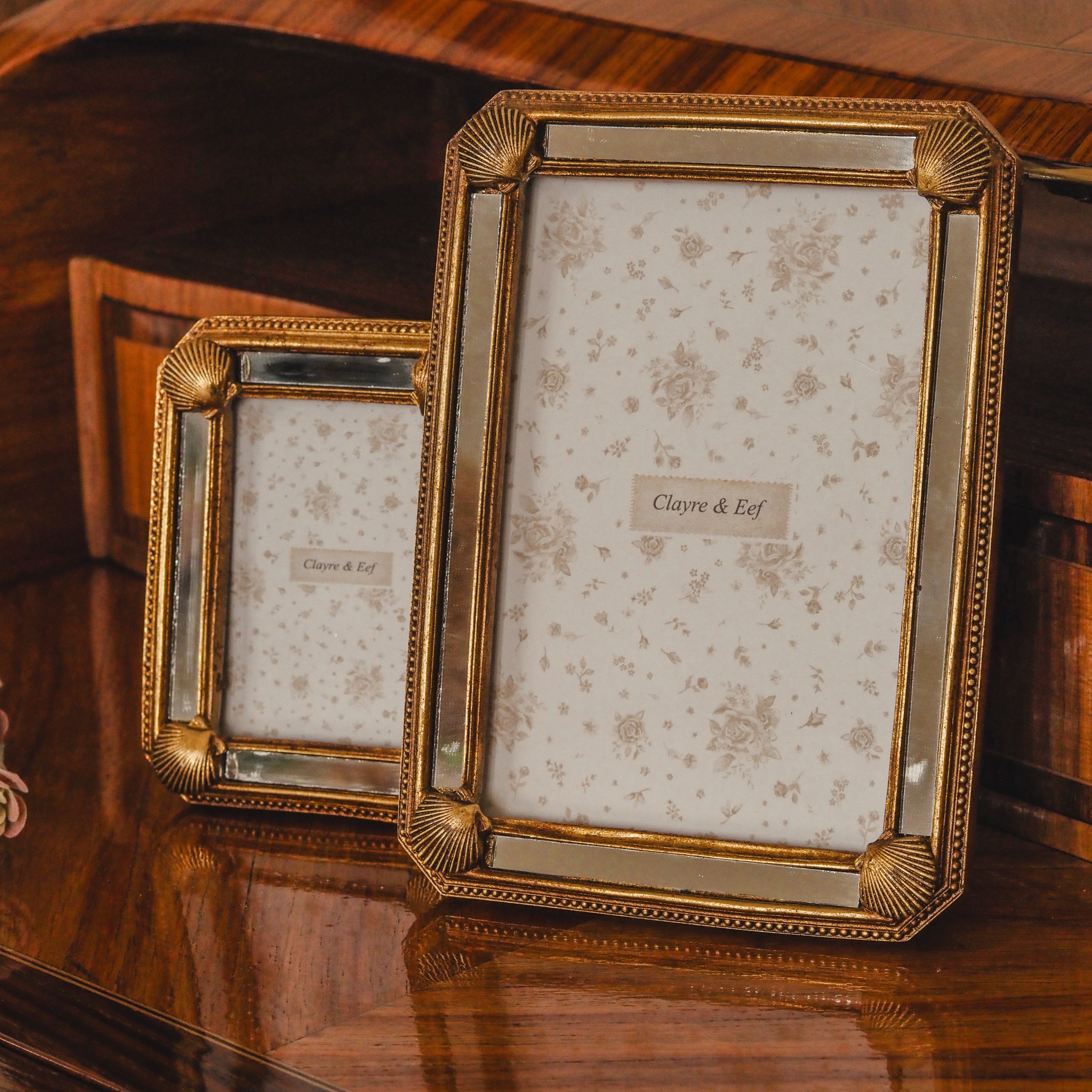 Bilderrahmen Gold · Muschelornamente · Art-Déco-Stil · 9x12 cm oder 13x18 cm