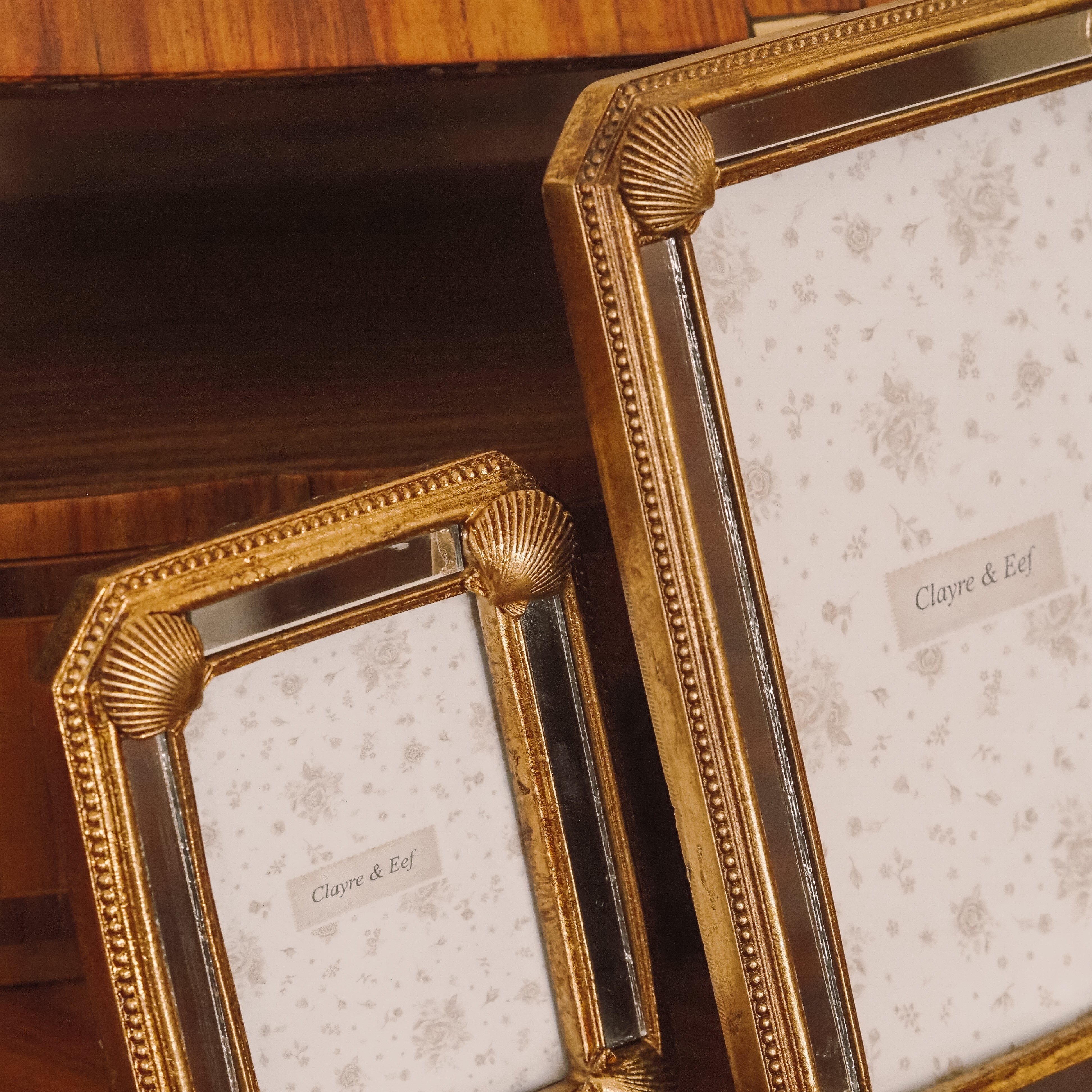 Bilderrahmen Gold · Muschelornamente · Art-Déco-Stil · 9x12 cm oder 13x18 cm