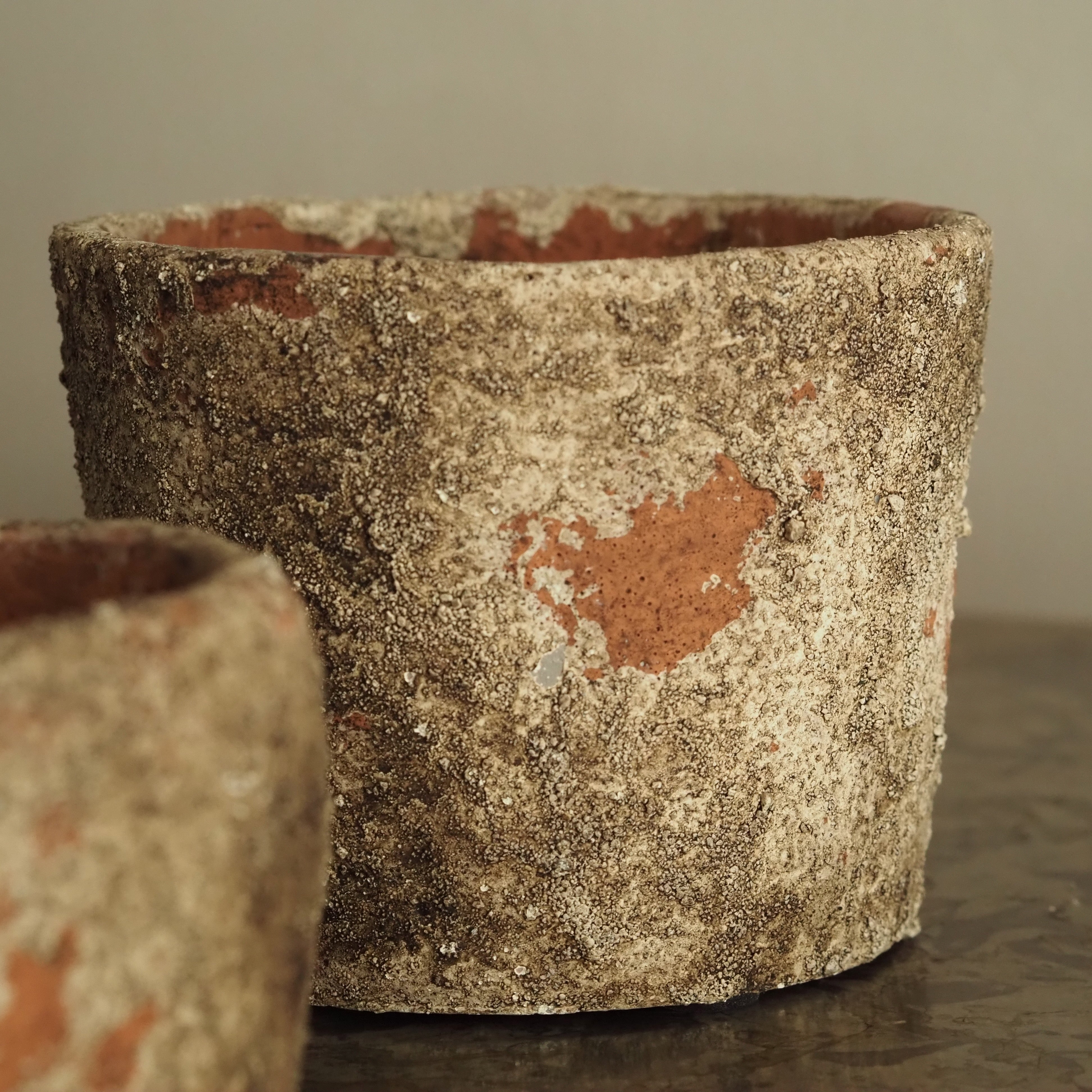 3er-Set Mini-Töpfe Natur · strukturierte Pflanzgefäße im Terrakotta-Stil