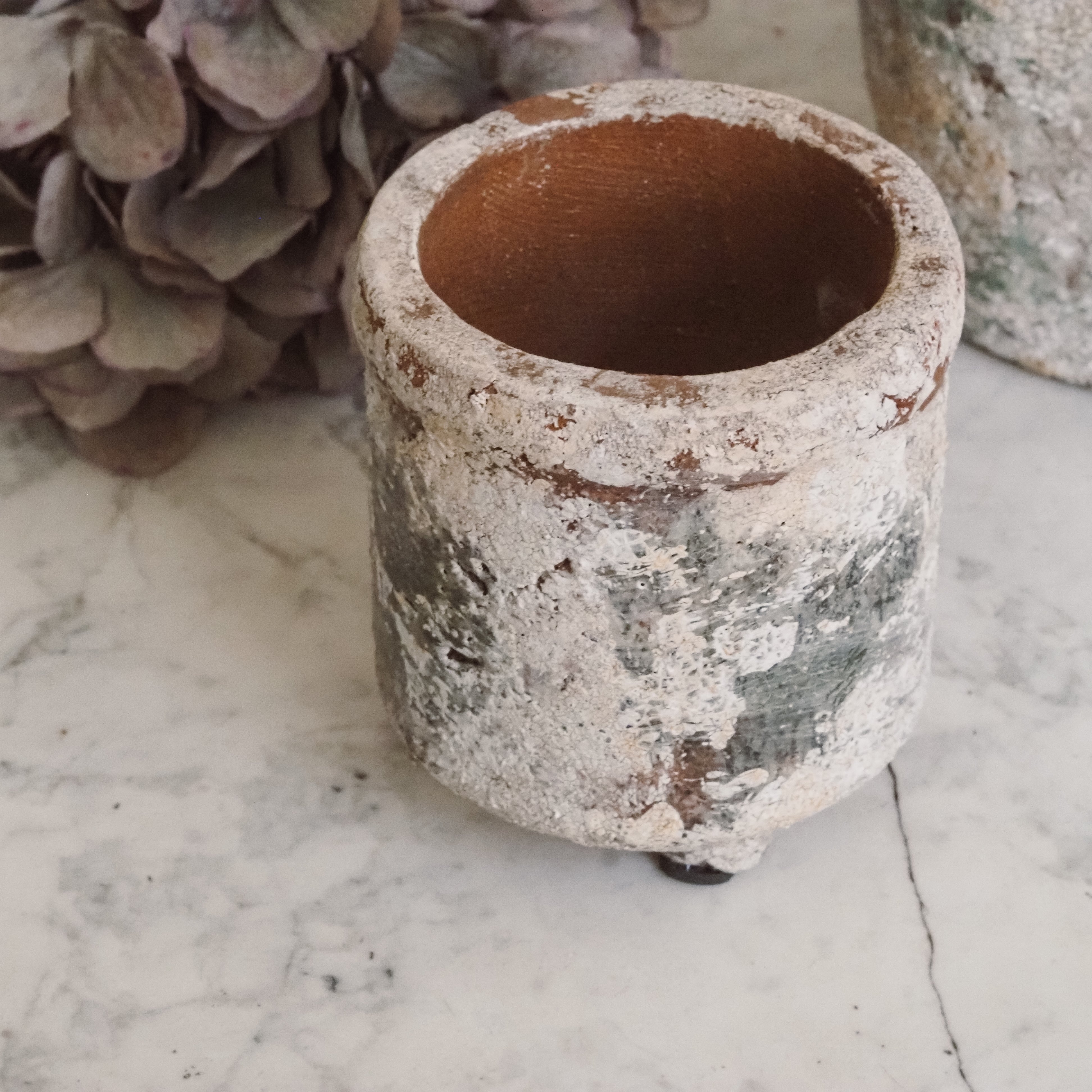 Kleiner Pflanztopf · Keramik in Steinoptik · Vintage Blumentopf