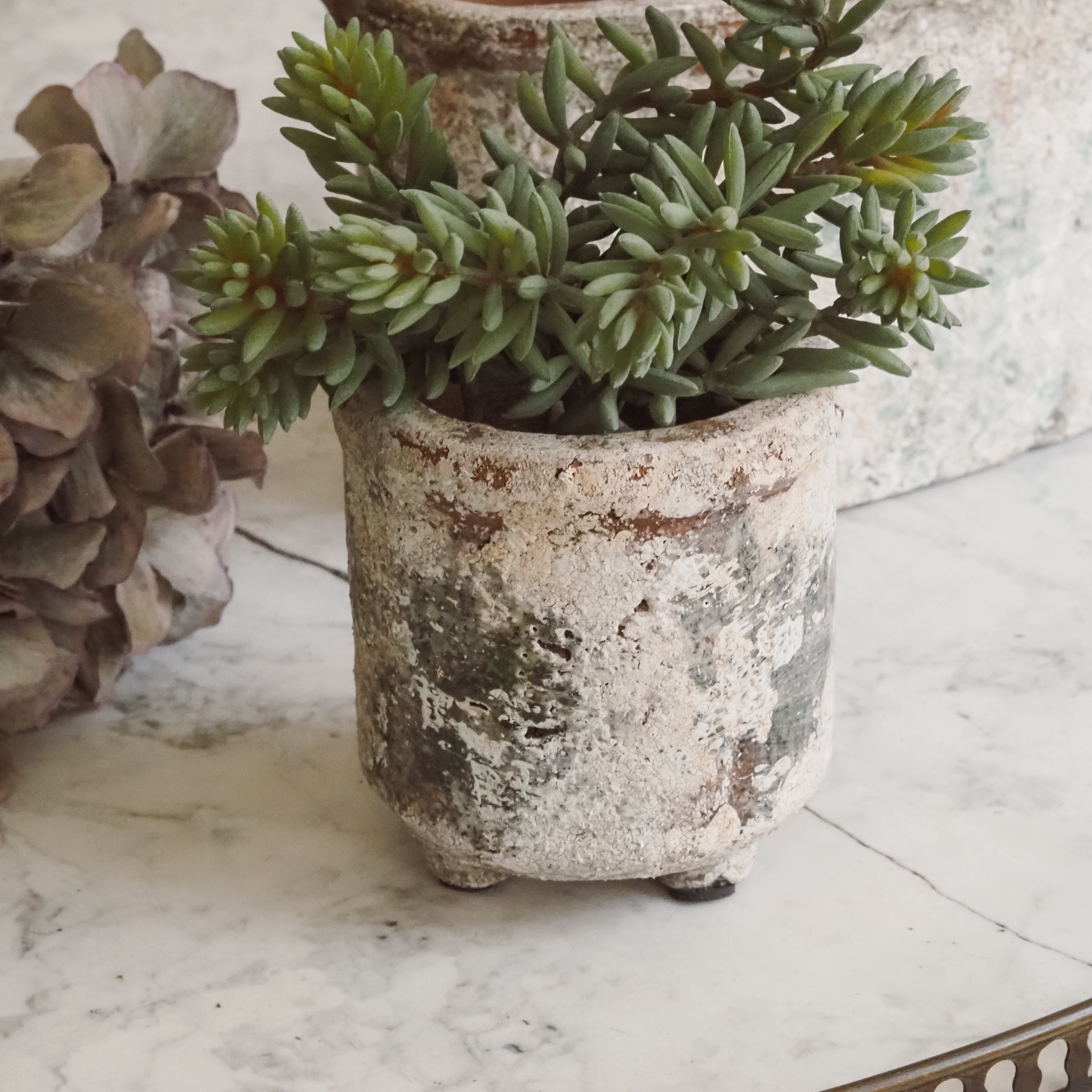 Kleiner Pflanztopf · Keramik in Steinoptik · Vintage Blumentopf