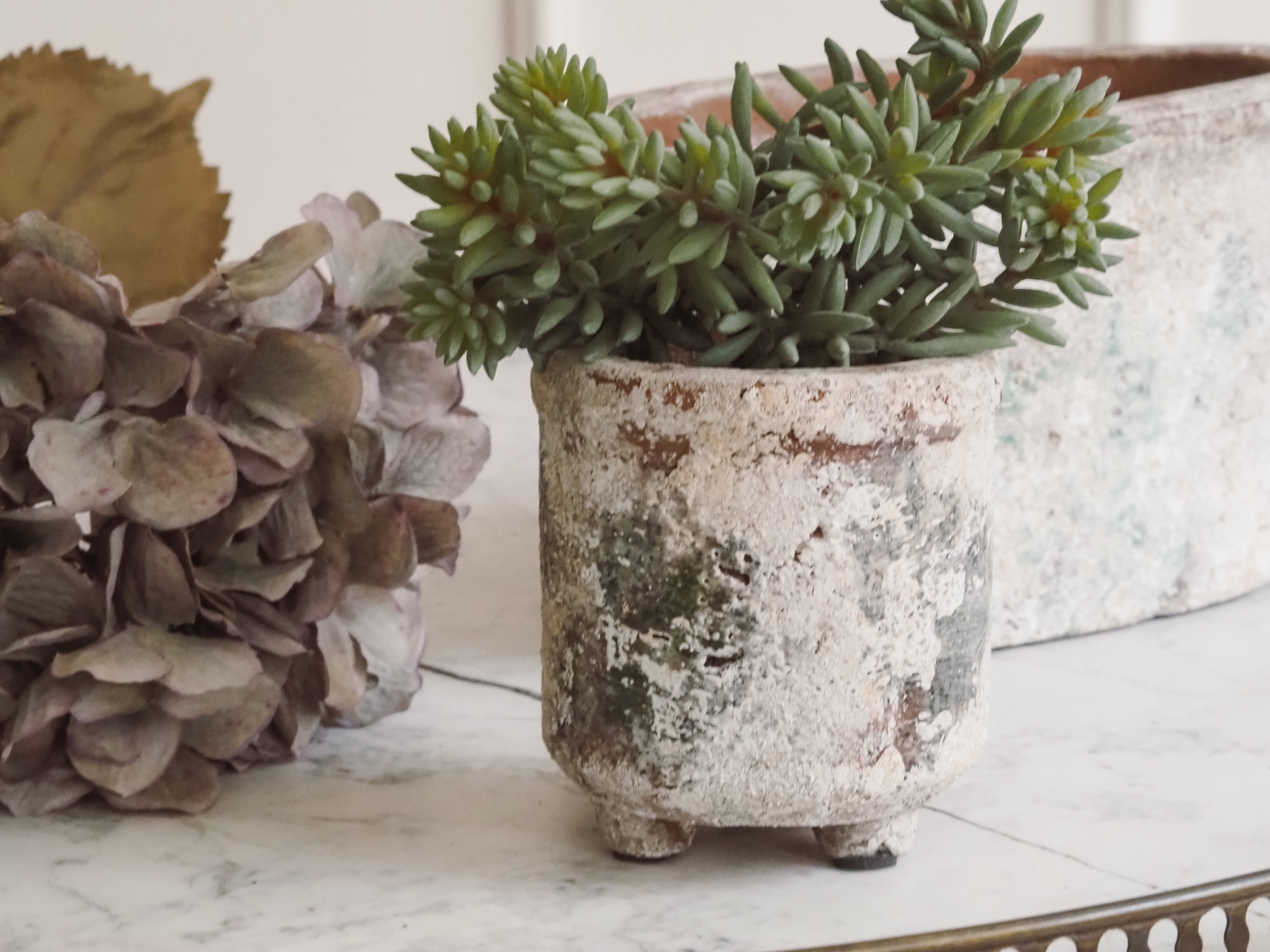 Kleiner Pflanztopf · Keramik in Steinoptik · Vintage Blumentopf