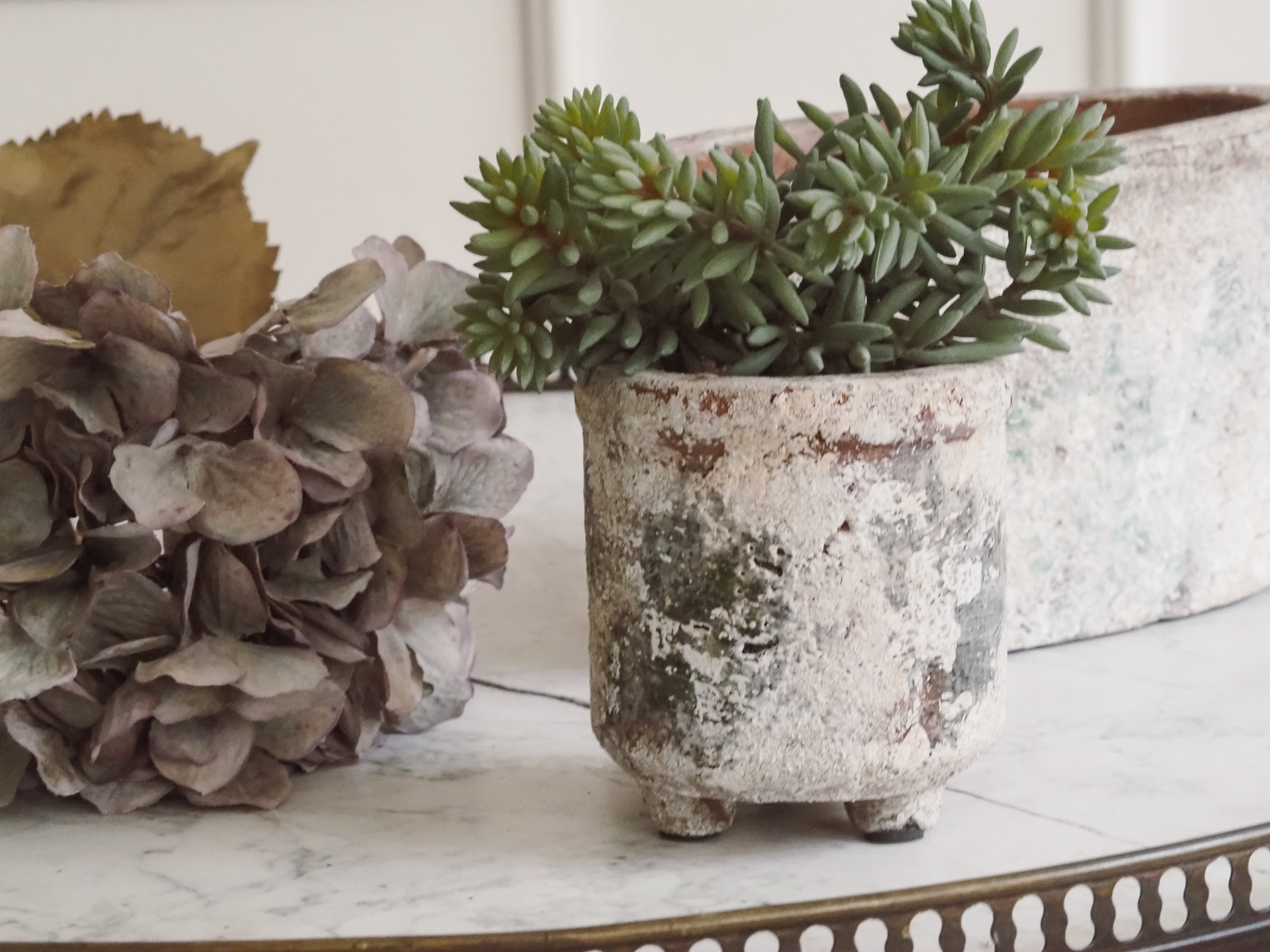 Kleiner Pflanztopf · Keramik in Steinoptik · Vintage Blumentopf