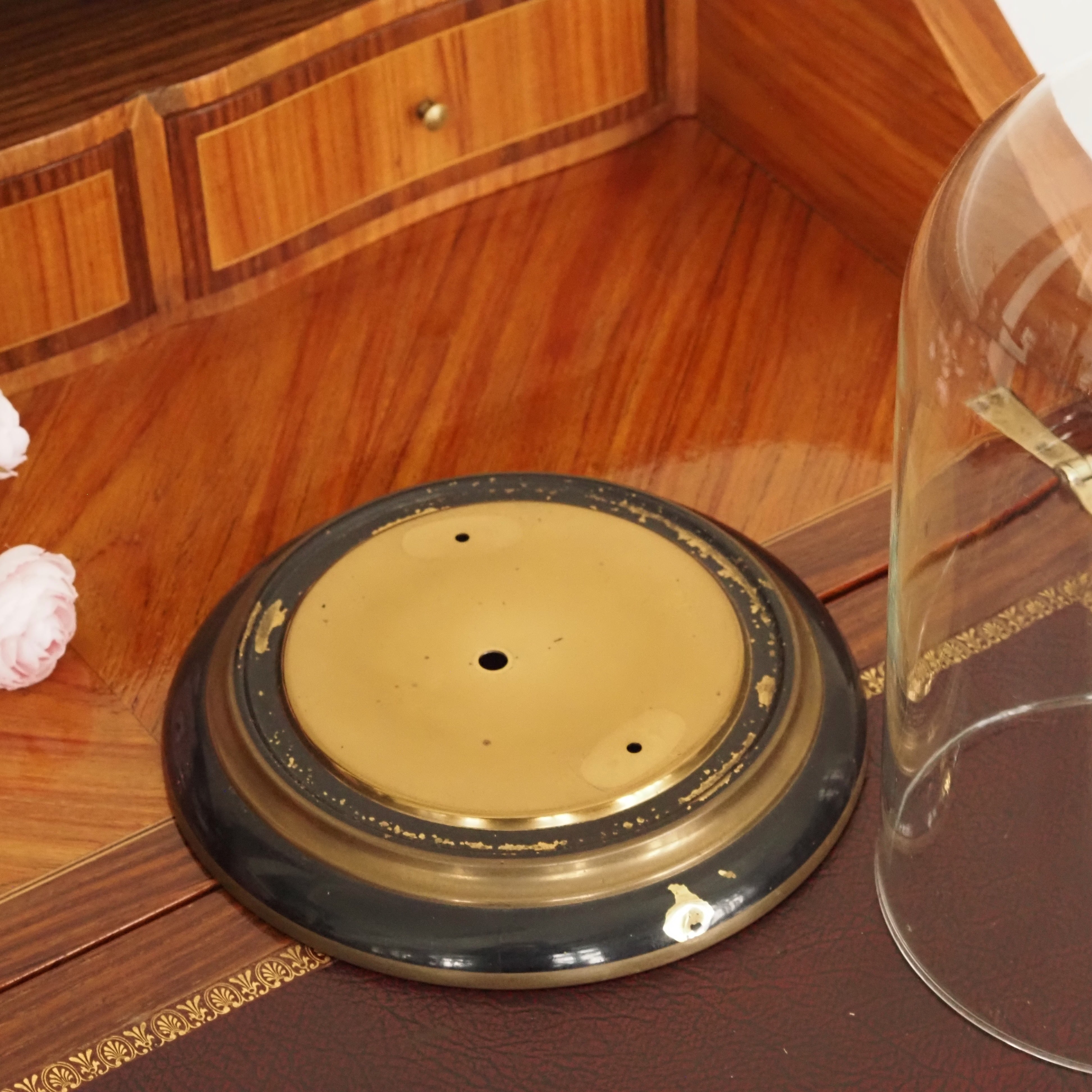 Vintage Glasglocke · Dekokuppel mit Metallfuß
