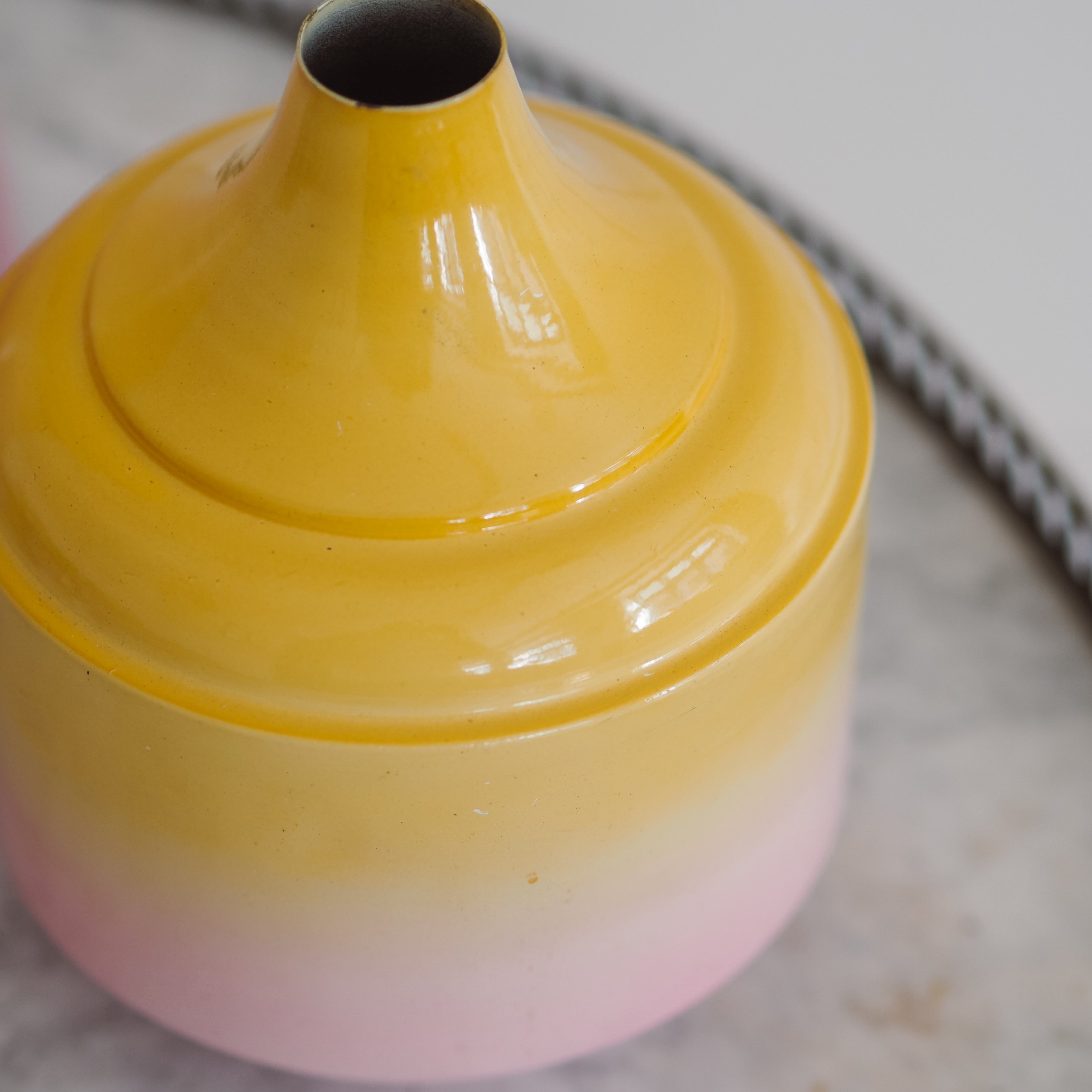 Vase Ombre Gelb Rosé · Moderne Dekorvase in zwei Größen