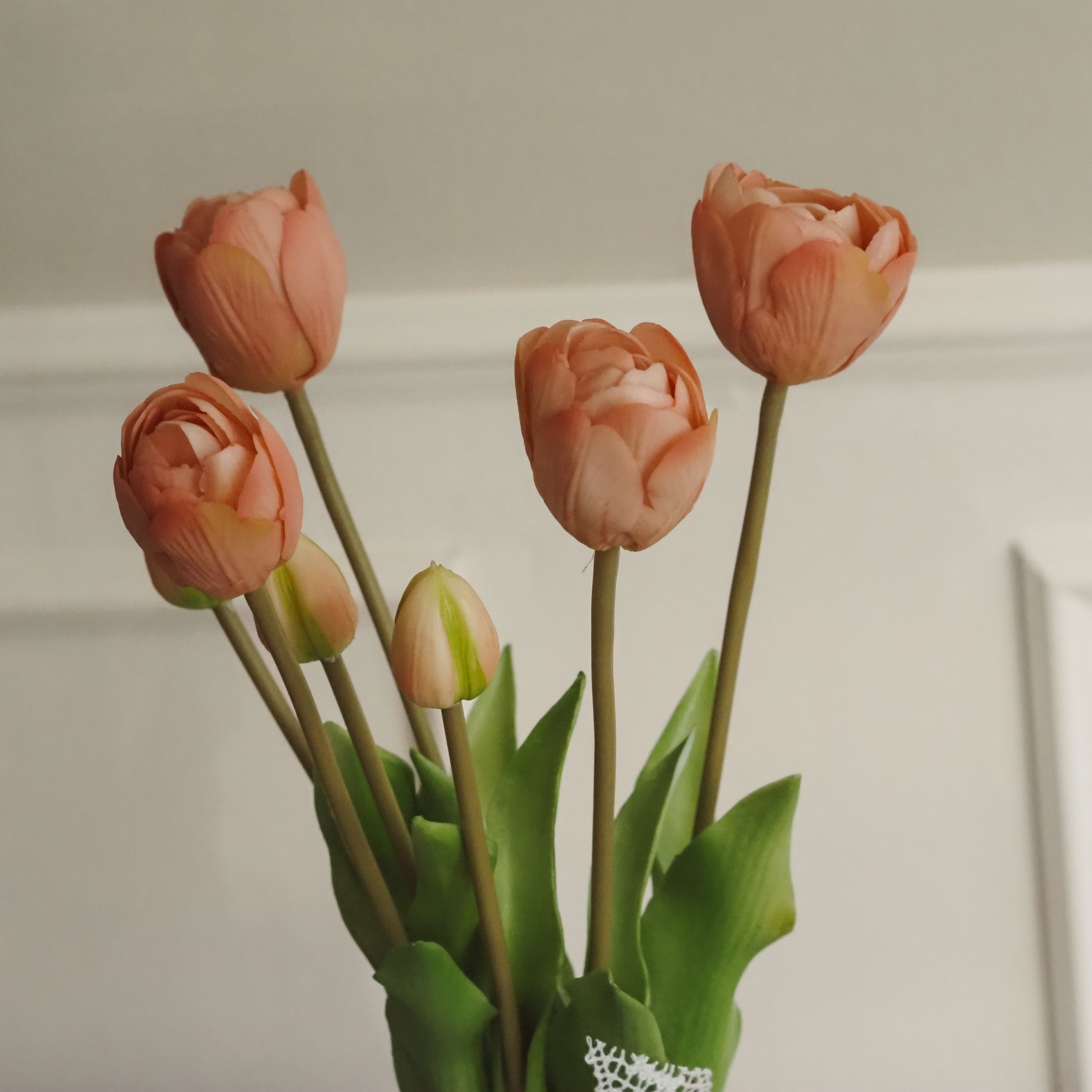 Tulpenbund Rosé · dekorativer Tulpenzweig im botanischen Stil