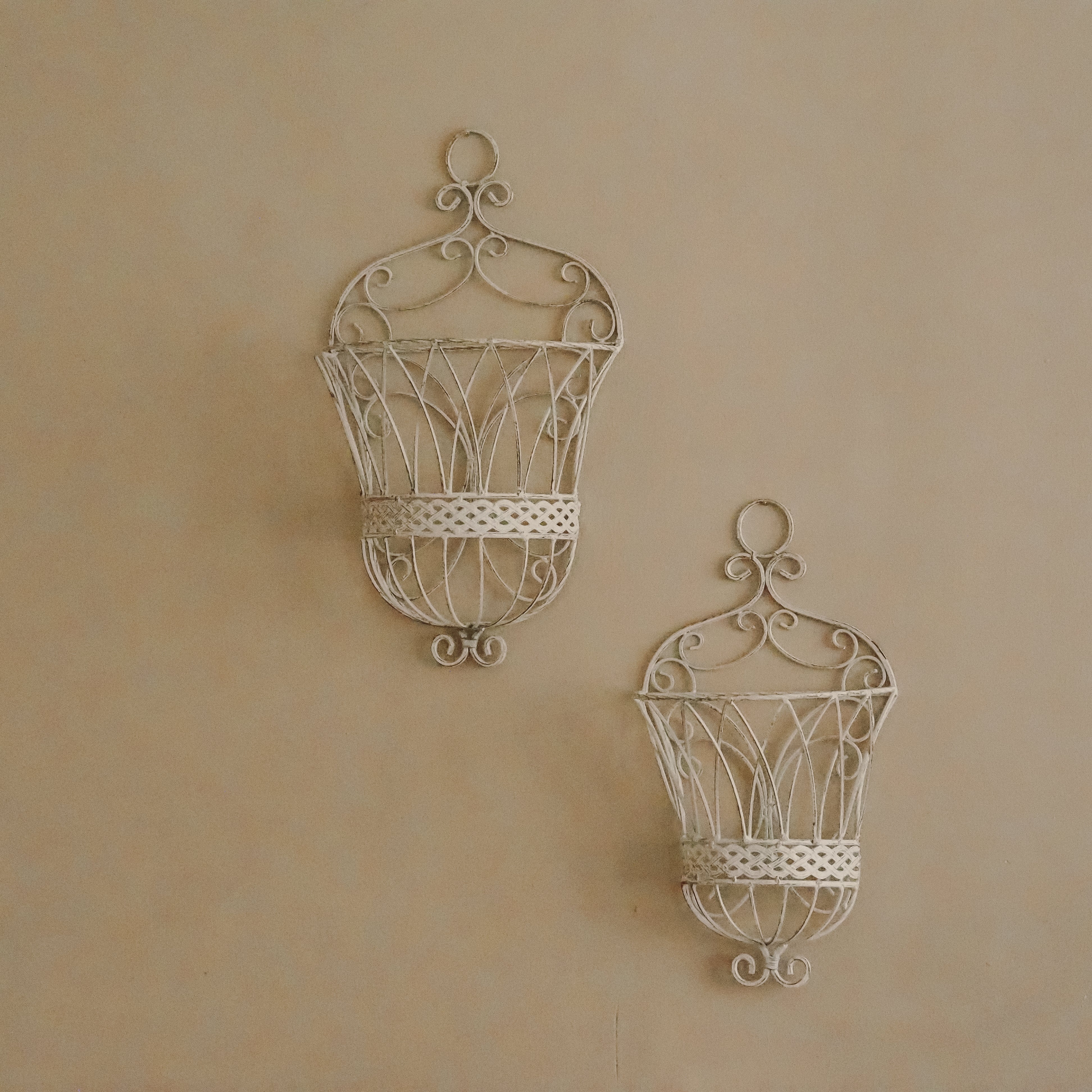 Futterraufe Wandkorb weiß · Set aus 2 · französischer Landhausstil