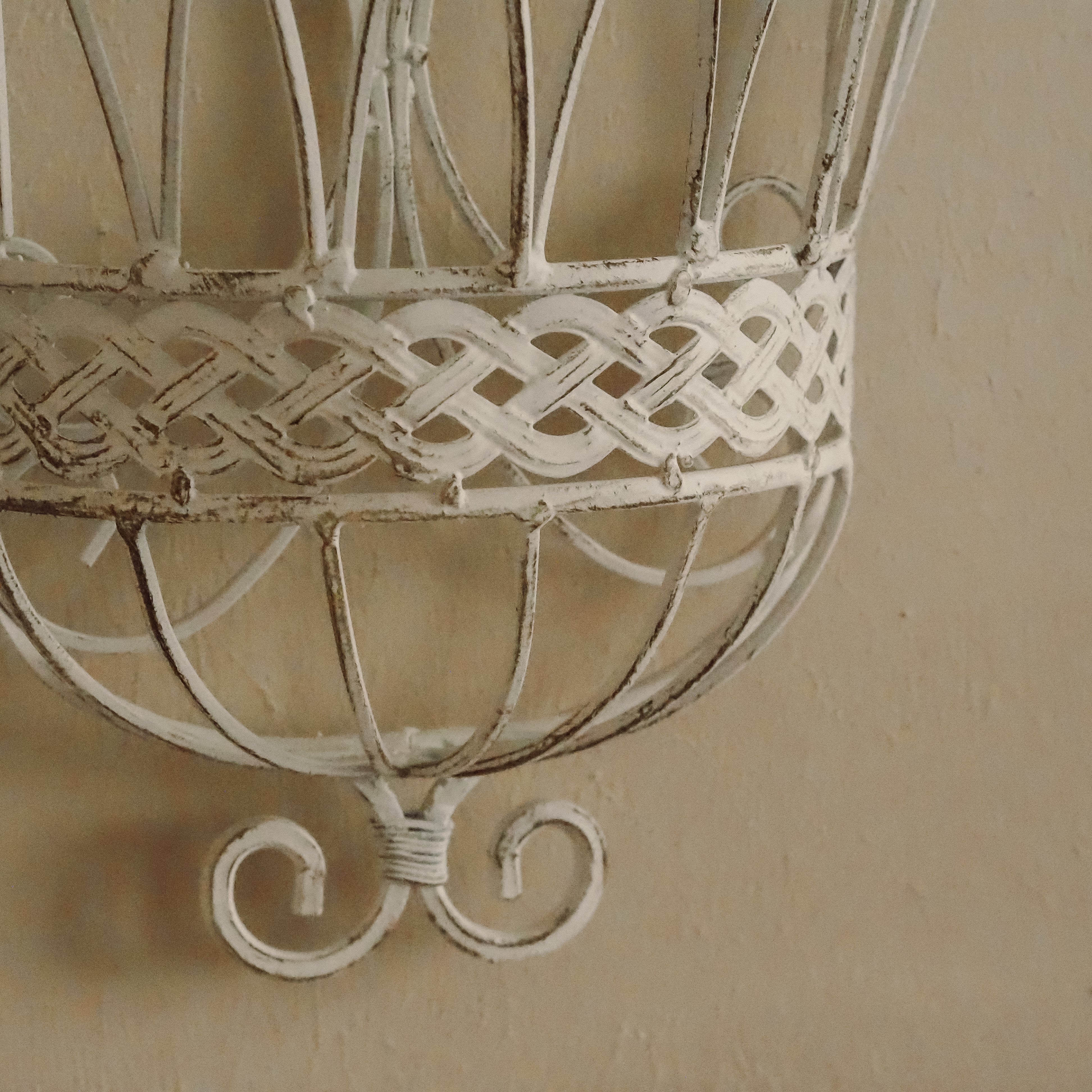 Futterraufe Wandkorb weiß · Set aus 2 · französischer Landhausstil
