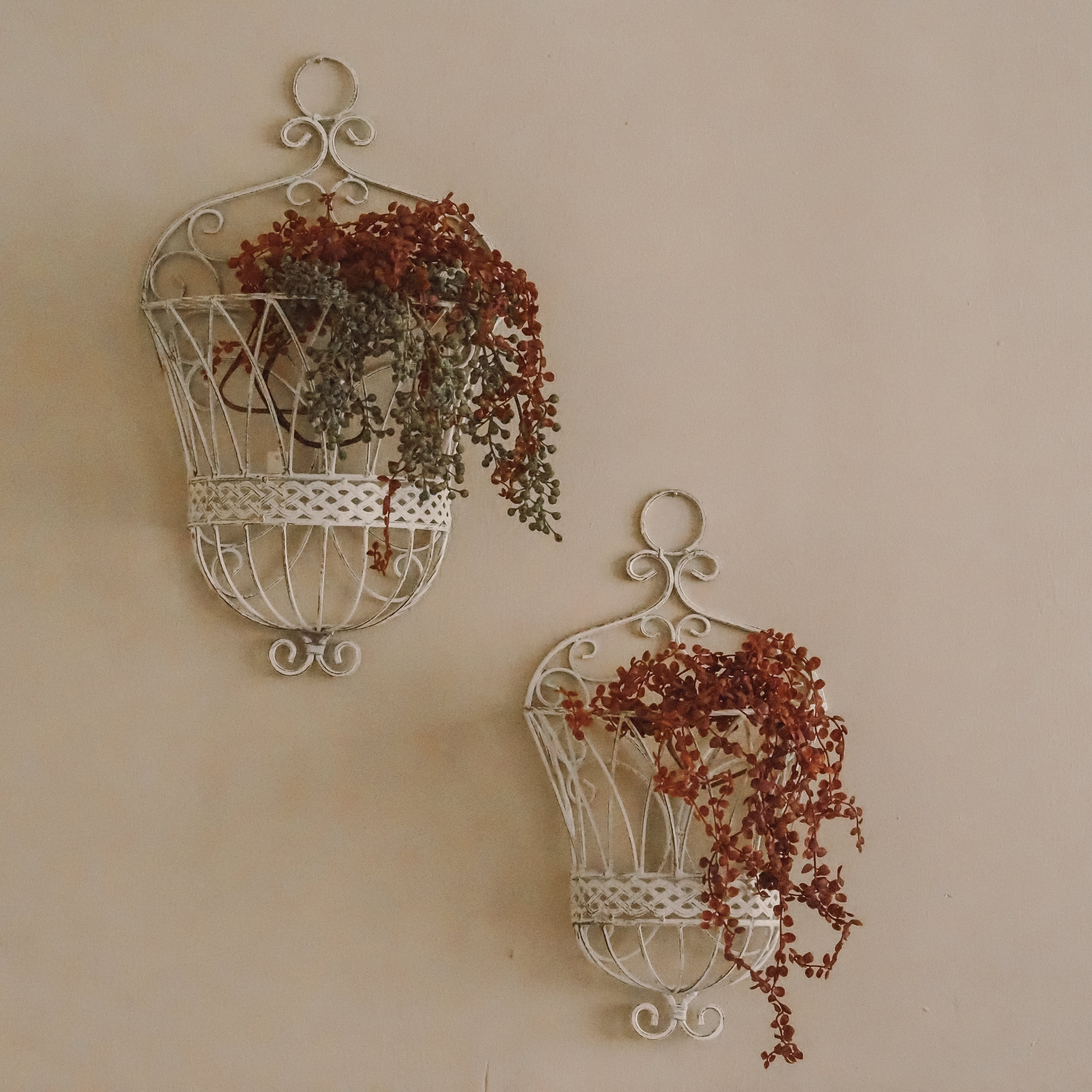 Futterraufe Wandkorb weiß · Set aus 2 · französischer Landhausstil