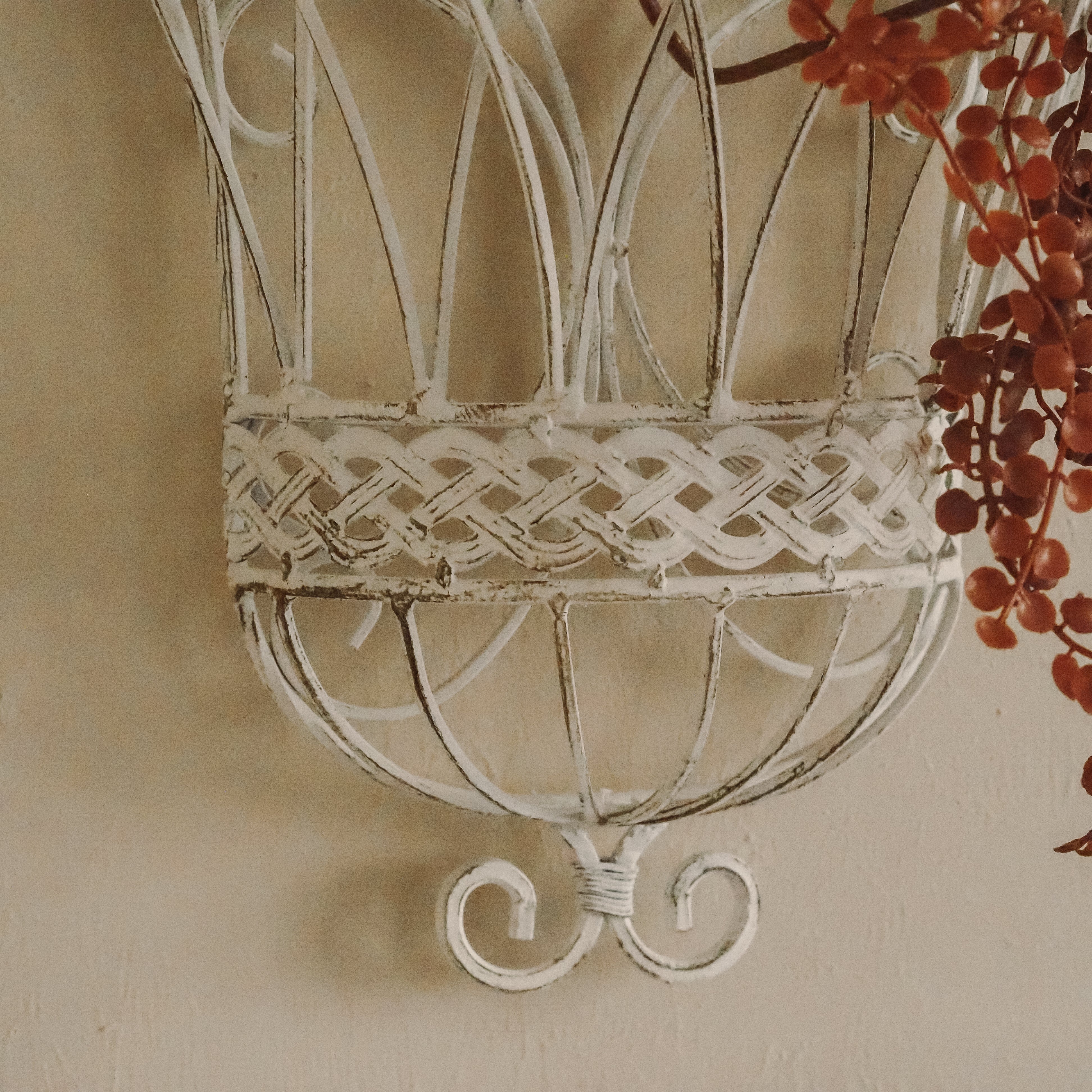 Futterraufe Wandkorb weiß · Set aus 2 · französischer Landhausstil