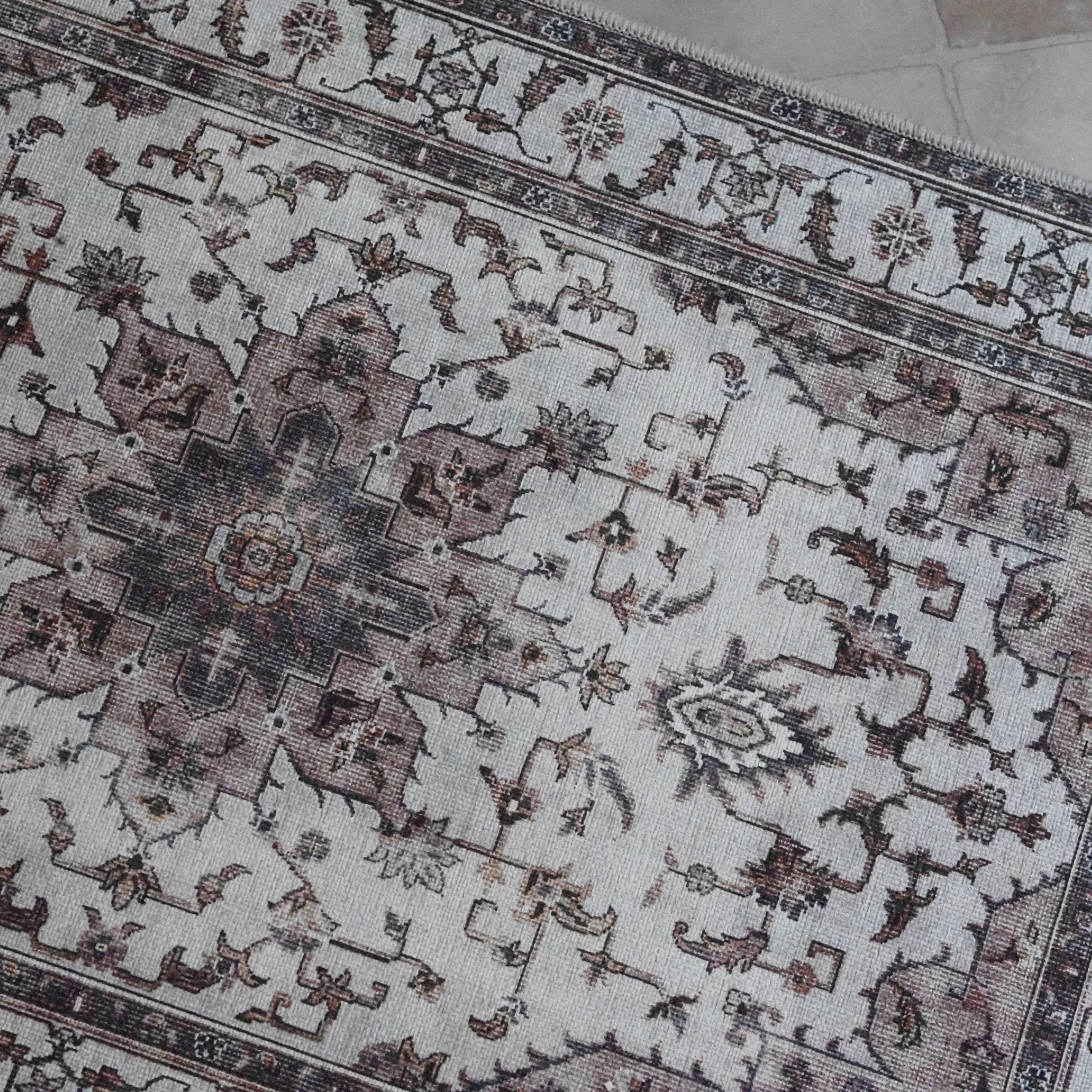 Teppich 50x80 cm · Medaillonmuster in Vintage-Waschoptik
