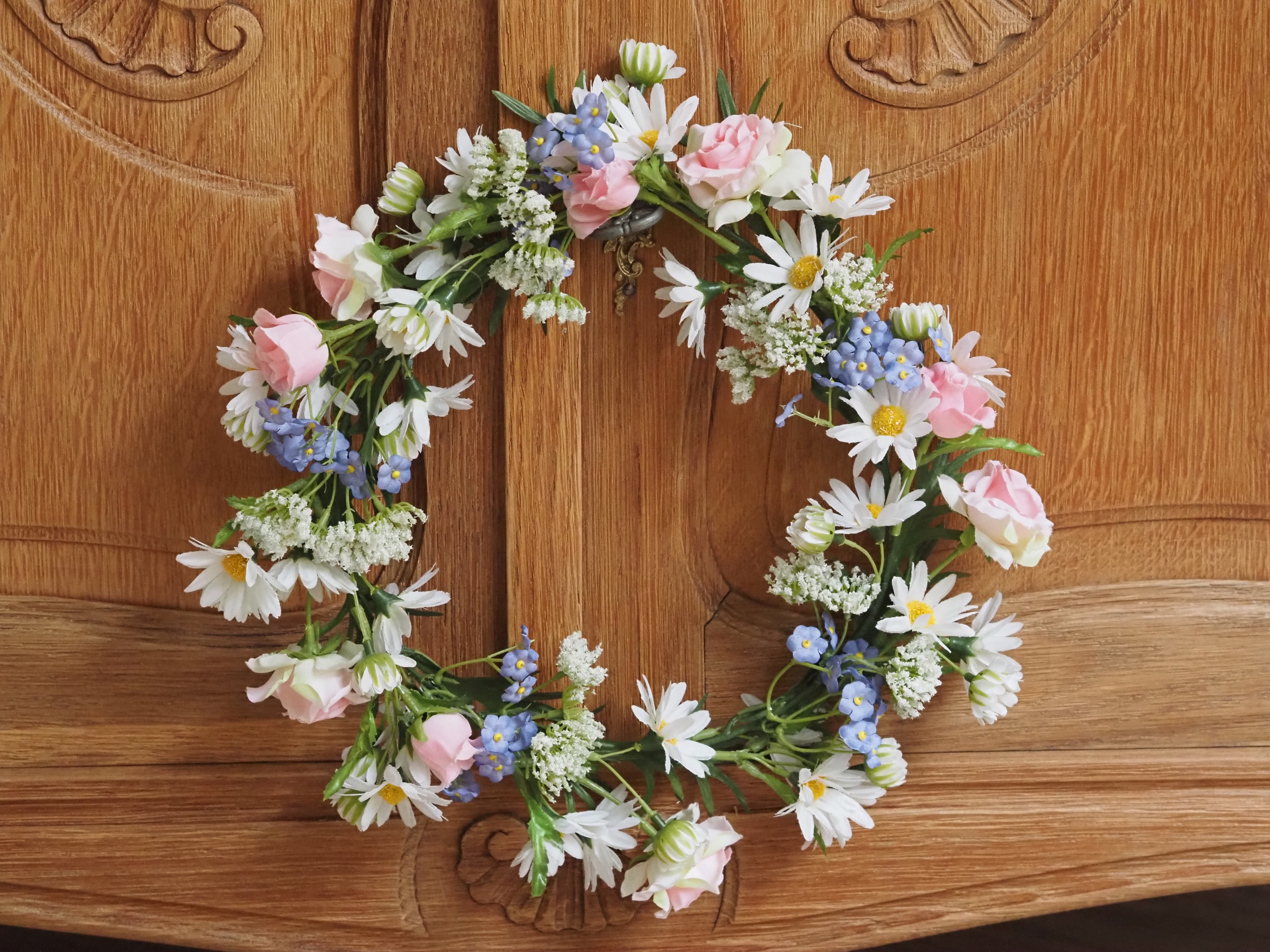 Frühlings-Blütenkranz · florale Tür- und Wanddekoration