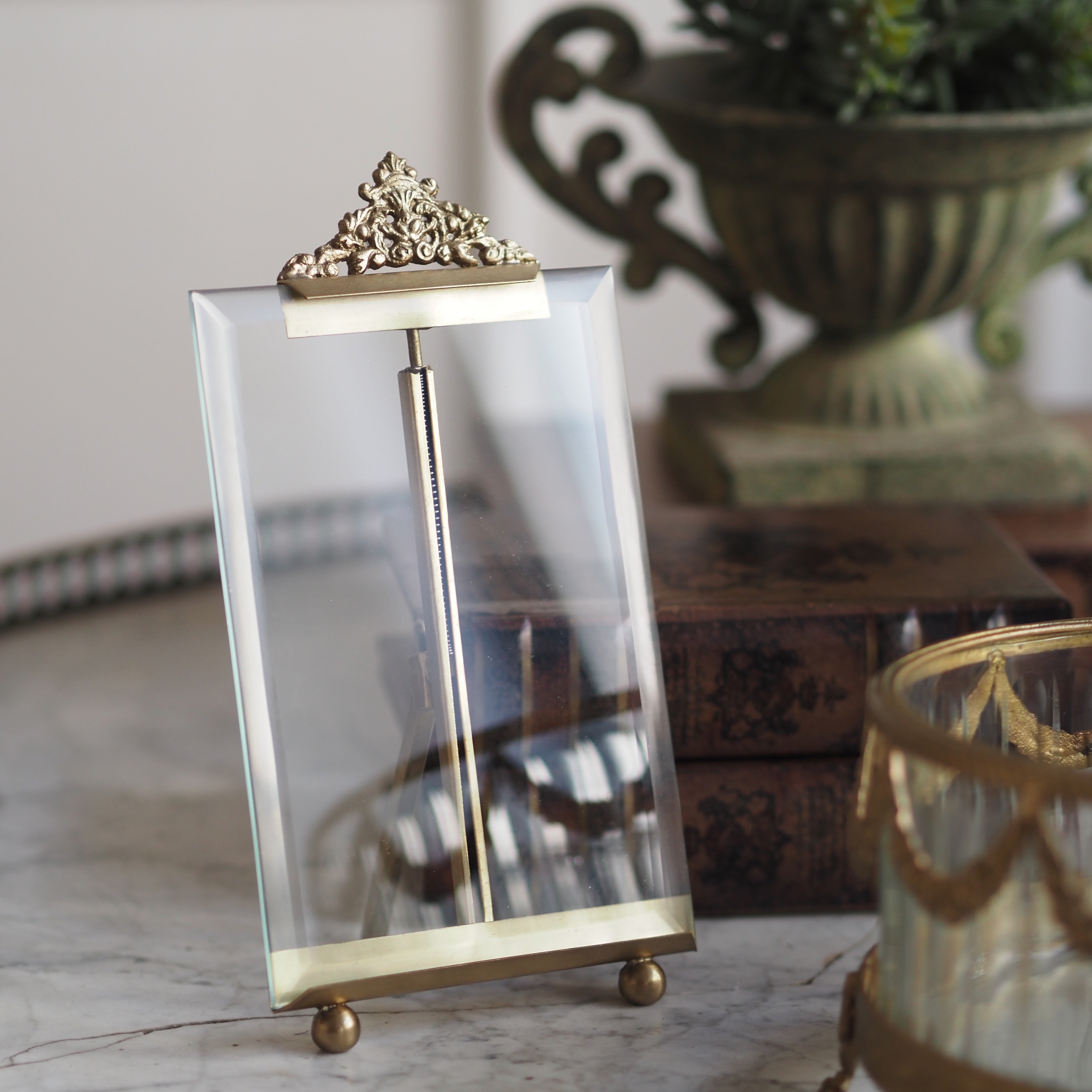 Fotorahmen Glas Gold · klassisch dekorativer Stil