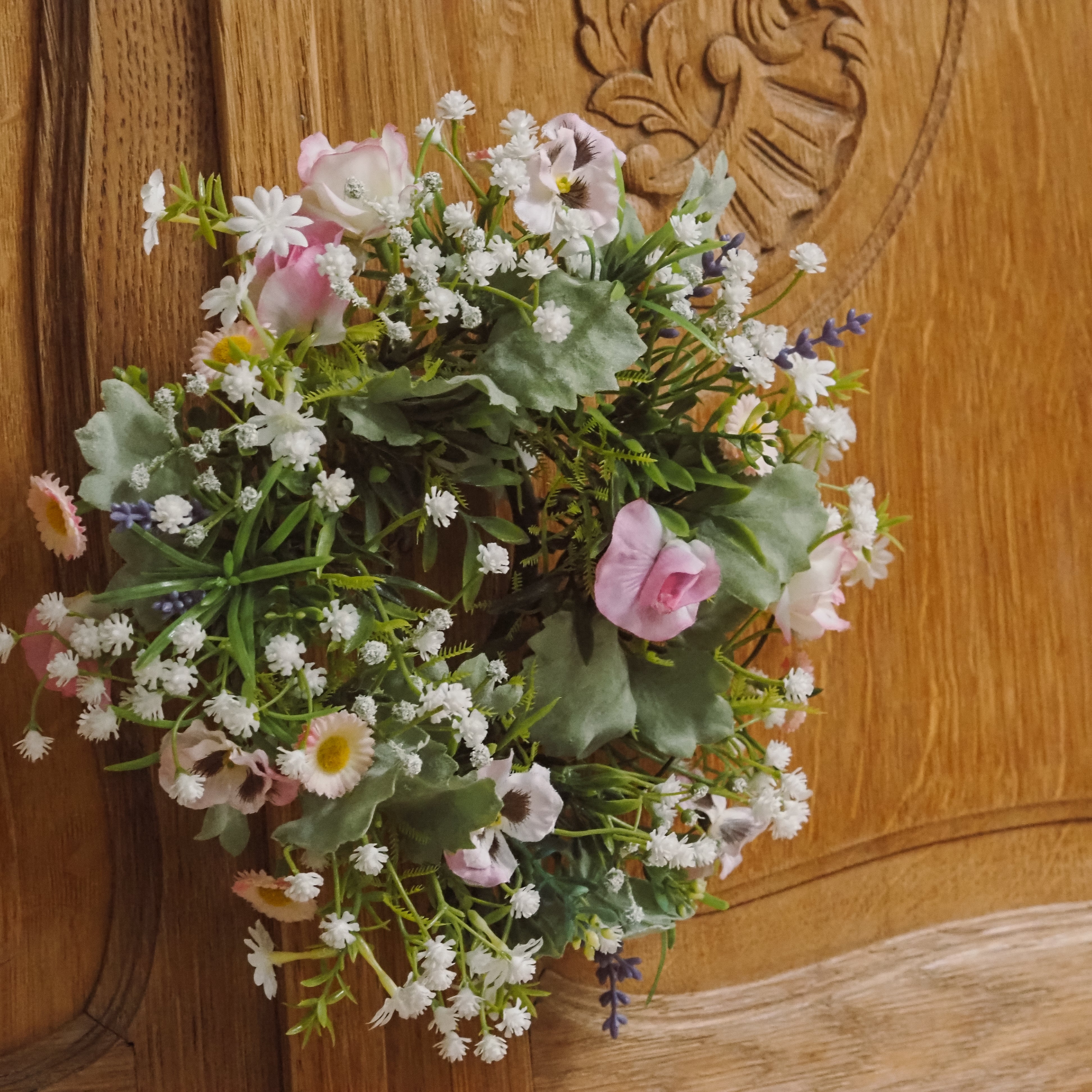 Blütenkranz · Frühlingskranz mit Rosen und Margeriten
