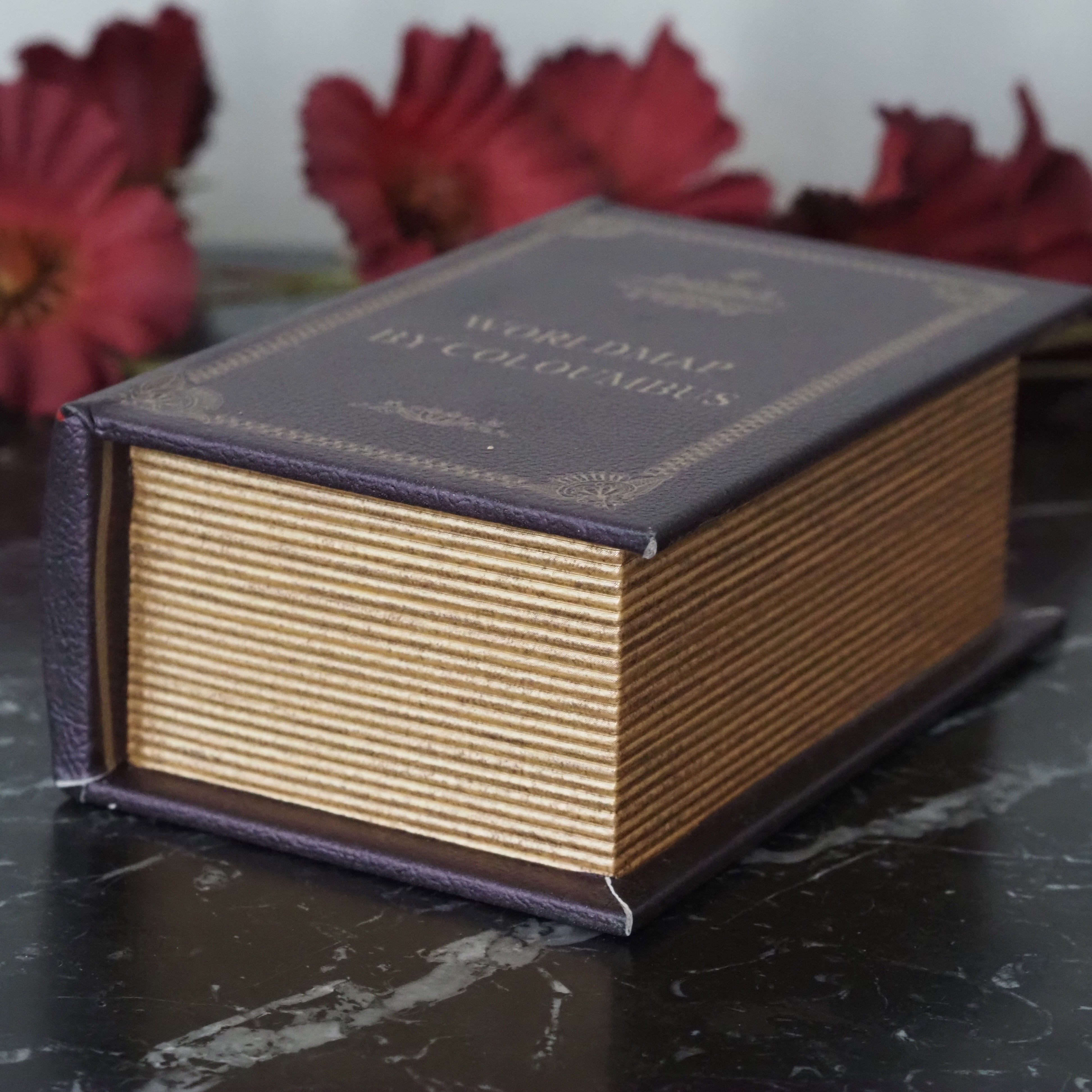 Aufbewahrungsbuch Weltkarte Columbus · Buchbox im historischen Stil
