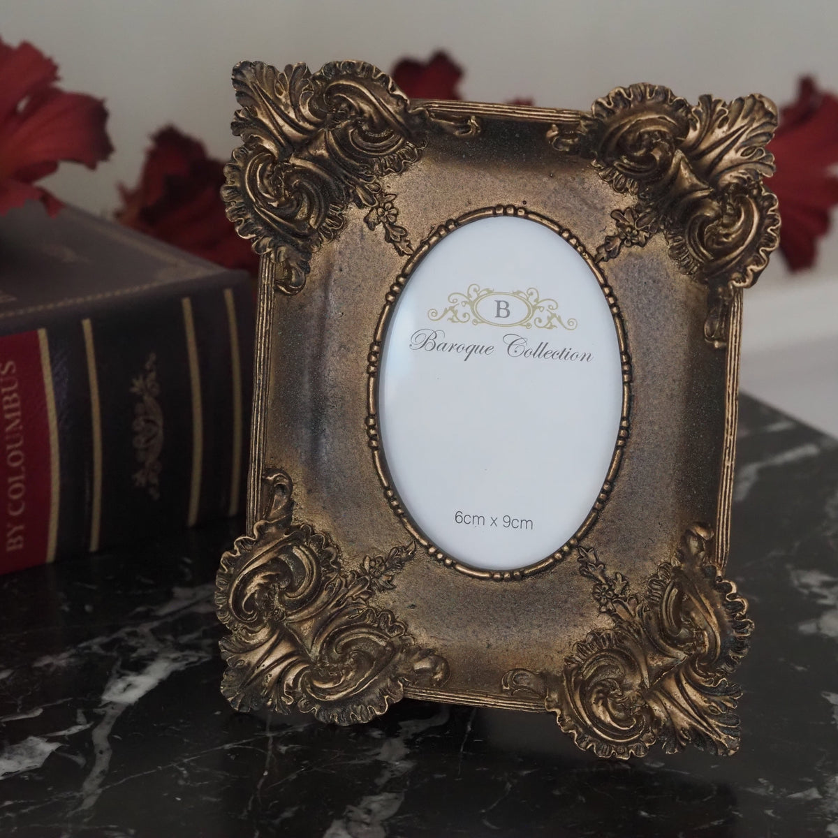 Bilderrahmen Antikgold 6 × 9 cm · Barockstil mit Akanthus-Ornamenten